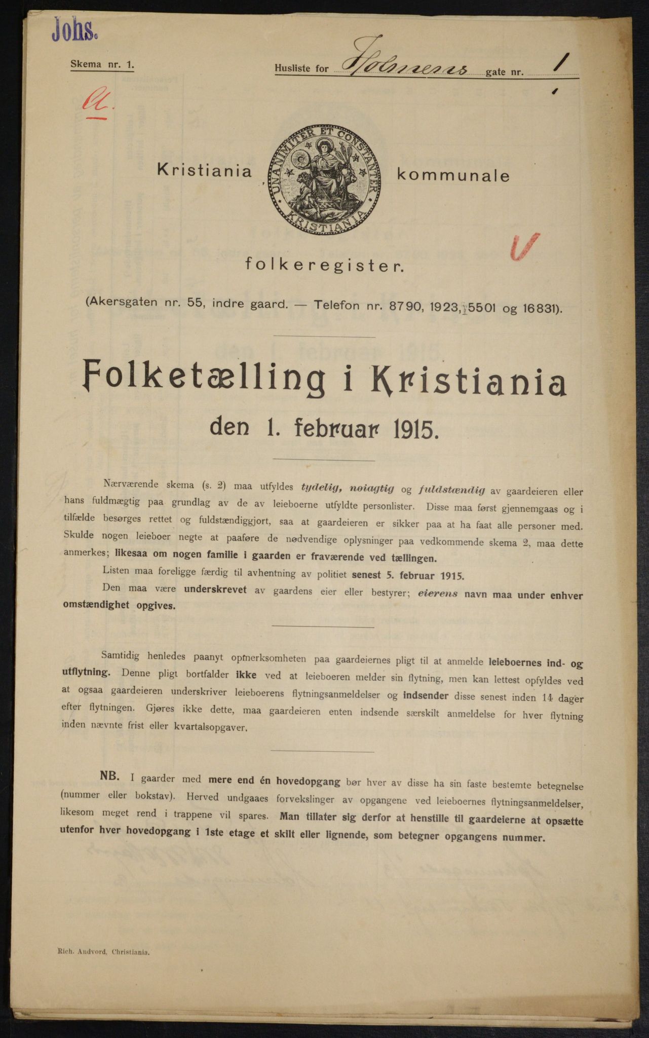 OBA, Municipal Census 1915 for Kristiania, 1915, p. 40413