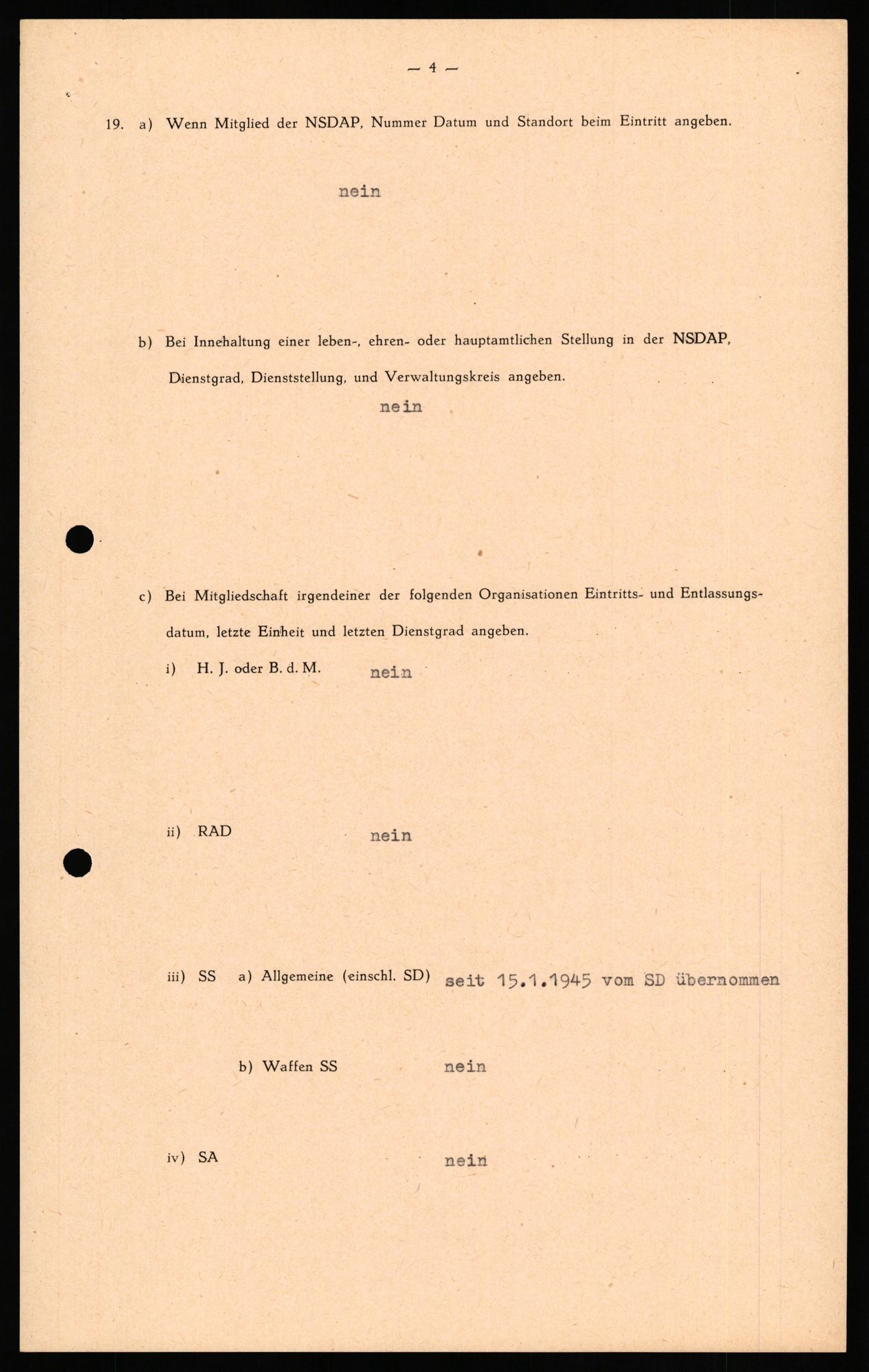 Forsvaret, Forsvarets overkommando II, AV/RA-RAFA-3915/D/Db/L0037: CI Questionaires. Tyske okkupasjonsstyrker i Norge. Tyskere., 1945-1946, p. 67