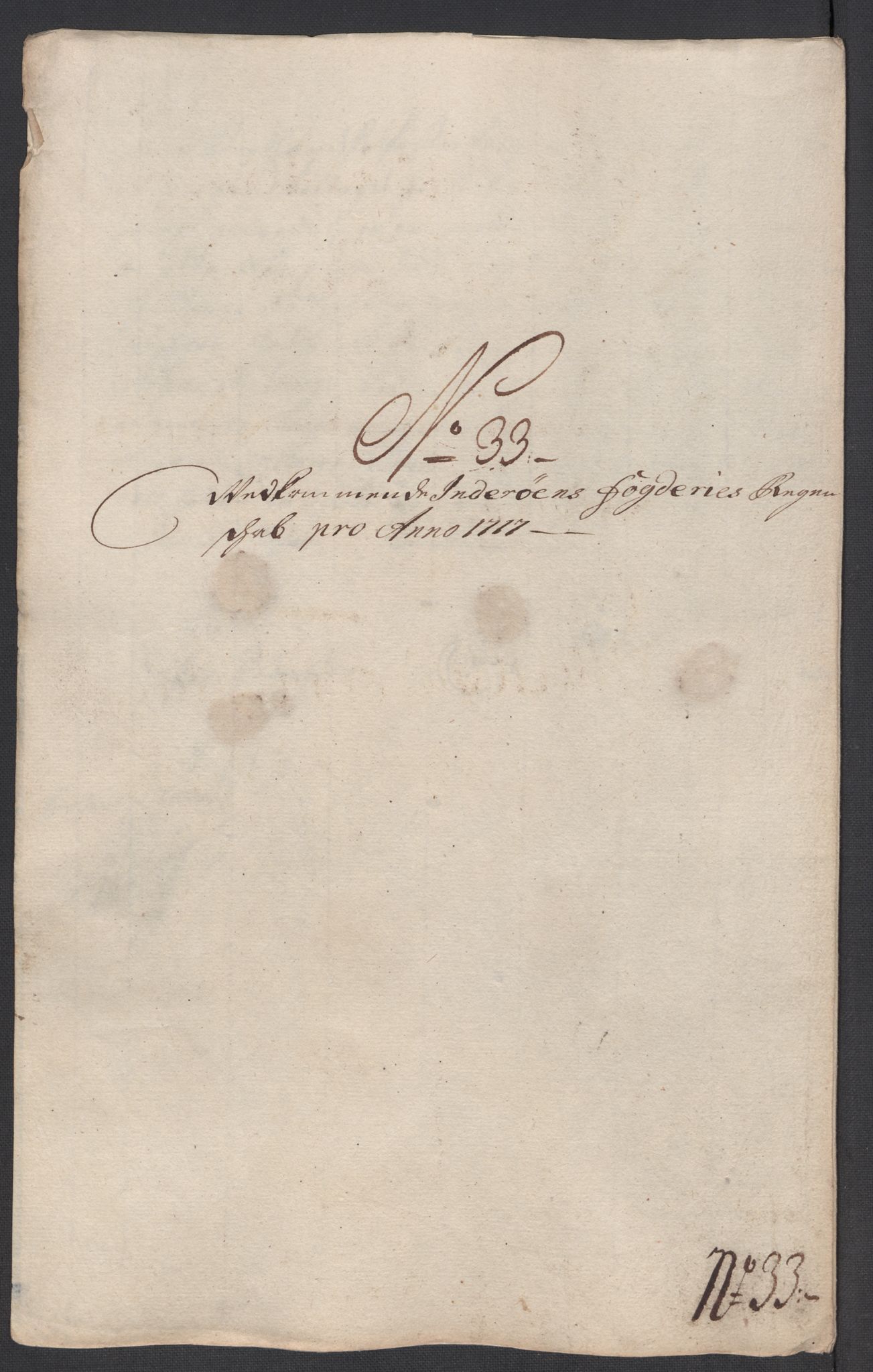 Rentekammeret inntil 1814, Reviderte regnskaper, Fogderegnskap, RA/EA-4092/R63/L4325: Fogderegnskap Inderøy, 1717, p. 259