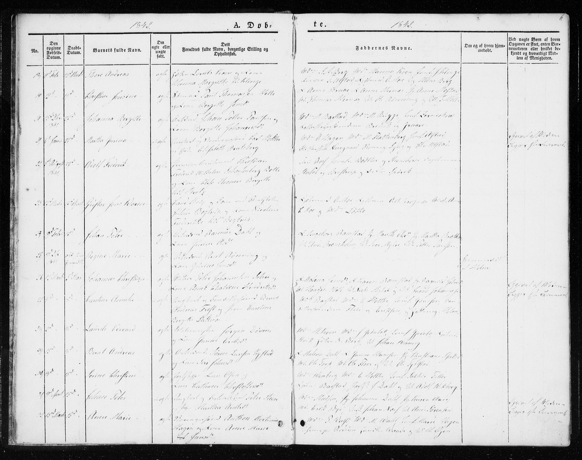 Ministerialprotokoller, klokkerbøker og fødselsregistre - Sør-Trøndelag, SAT/A-1456/604/L0183: Parish register (official) no. 604A04, 1841-1850, p. 6