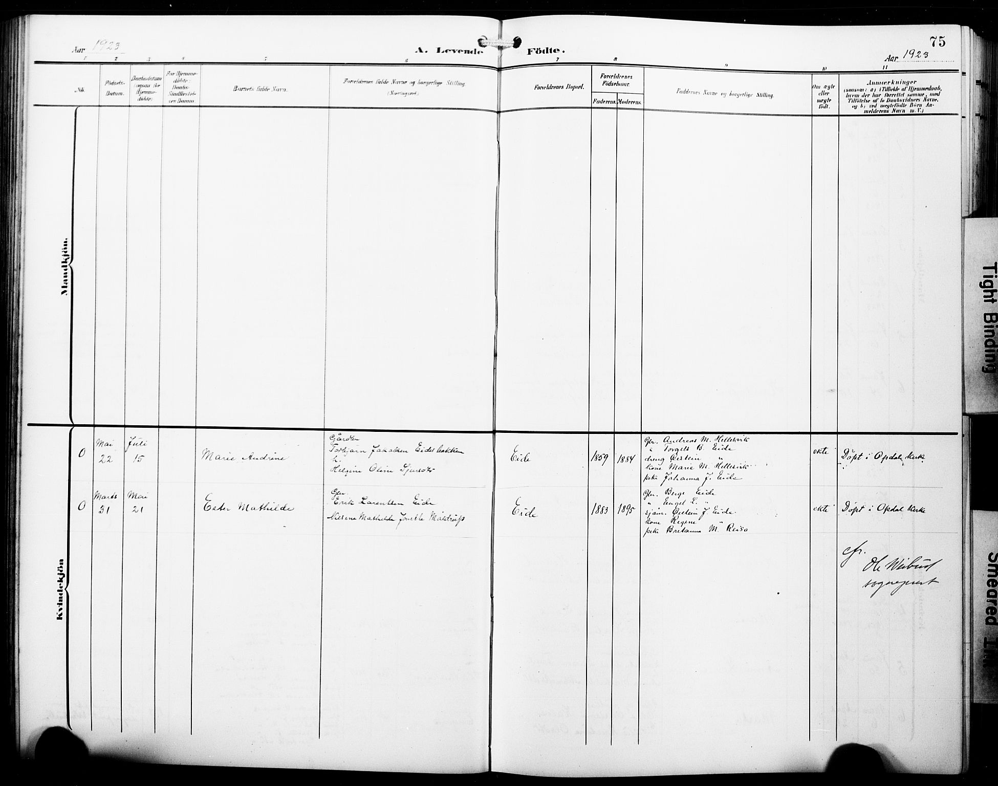 Fitjar sokneprestembete, AV/SAB-A-99926: Parish register (copy) no. B 1, 1906-1928, p. 75