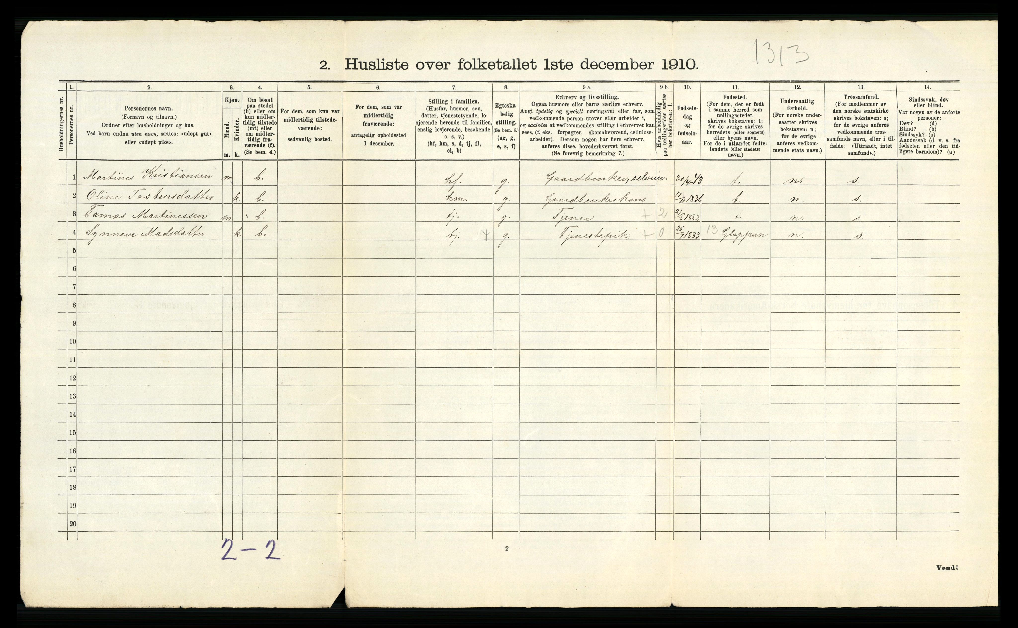 RA, 1910 census for Naustdal, 1910, p. 36