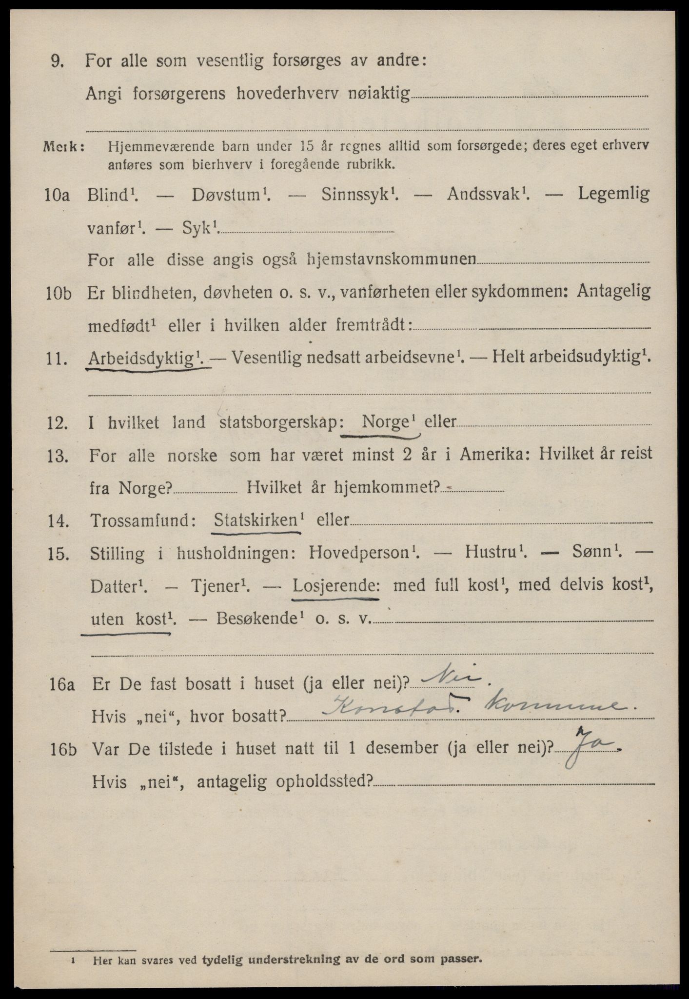 SAT, 1920 census for Kornstad, 1920, p. 2752