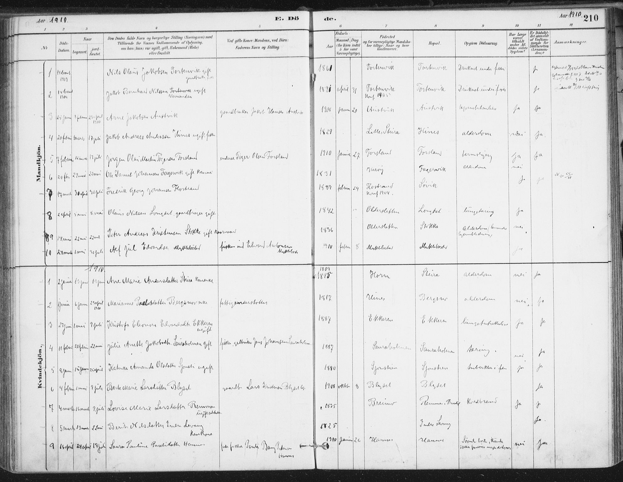 Ministerialprotokoller, klokkerbøker og fødselsregistre - Nordland, AV/SAT-A-1459/838/L0553: Parish register (official) no. 838A11, 1880-1910, p. 210