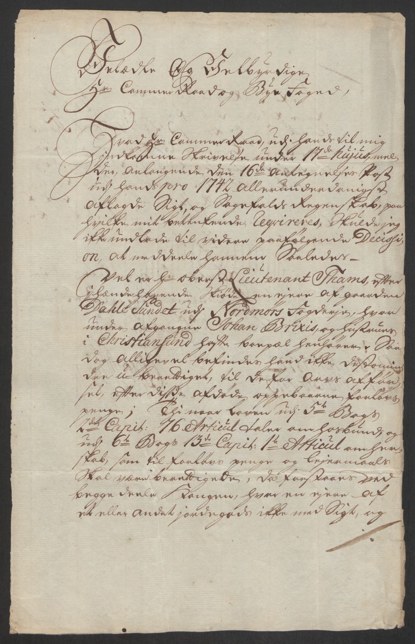 Rentekammeret inntil 1814, Reviderte regnskaper, Byregnskaper, AV/RA-EA-4066/R/Rs/L0541: [S22] Sikt og sakefall, 1743-1746, p. 43