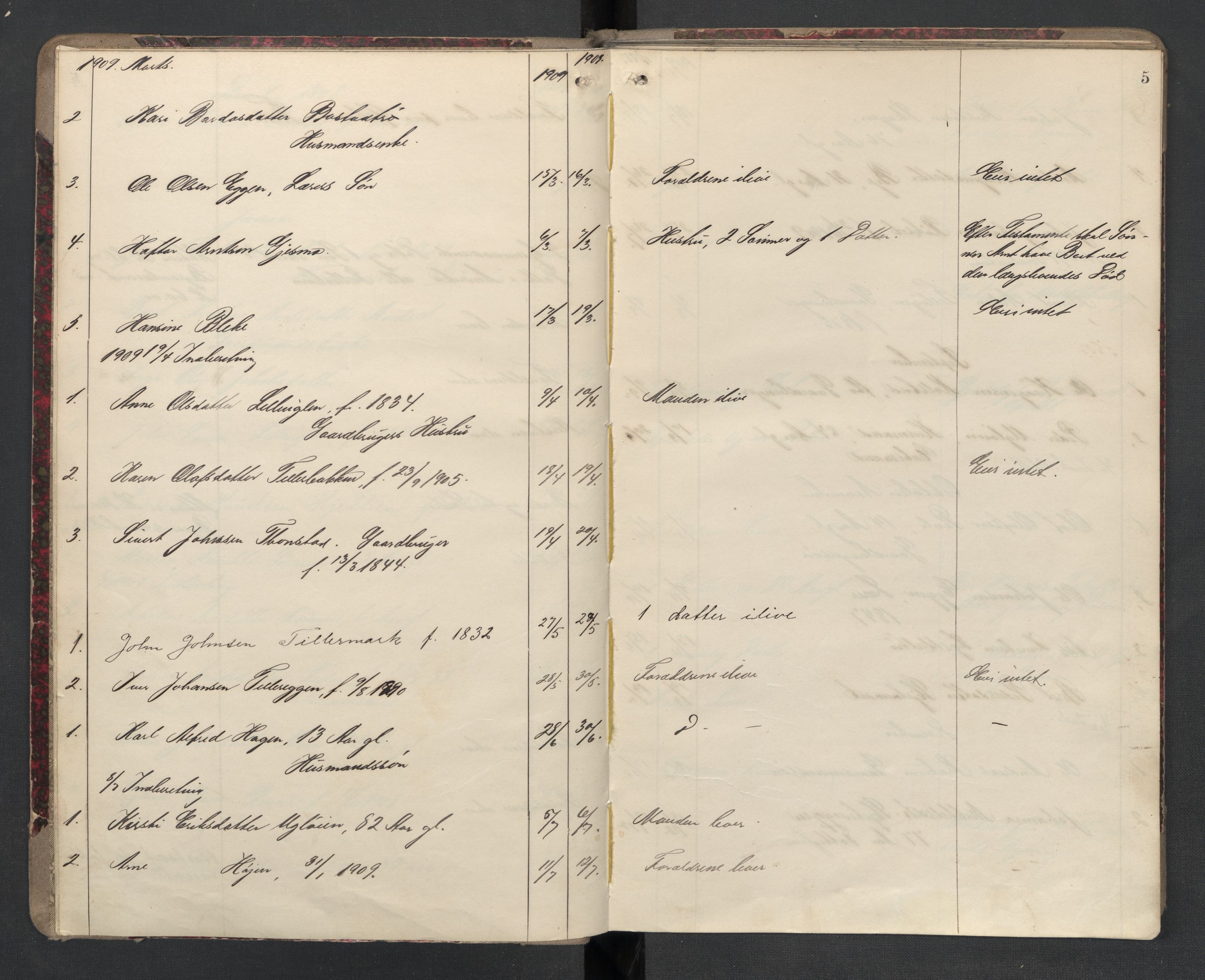 Klæbu lensmannskontor, AV/SAT-A-1059/1/02/L0001: 2.01.01 Anmeldte dødsfall, 1908-1924, p. 5