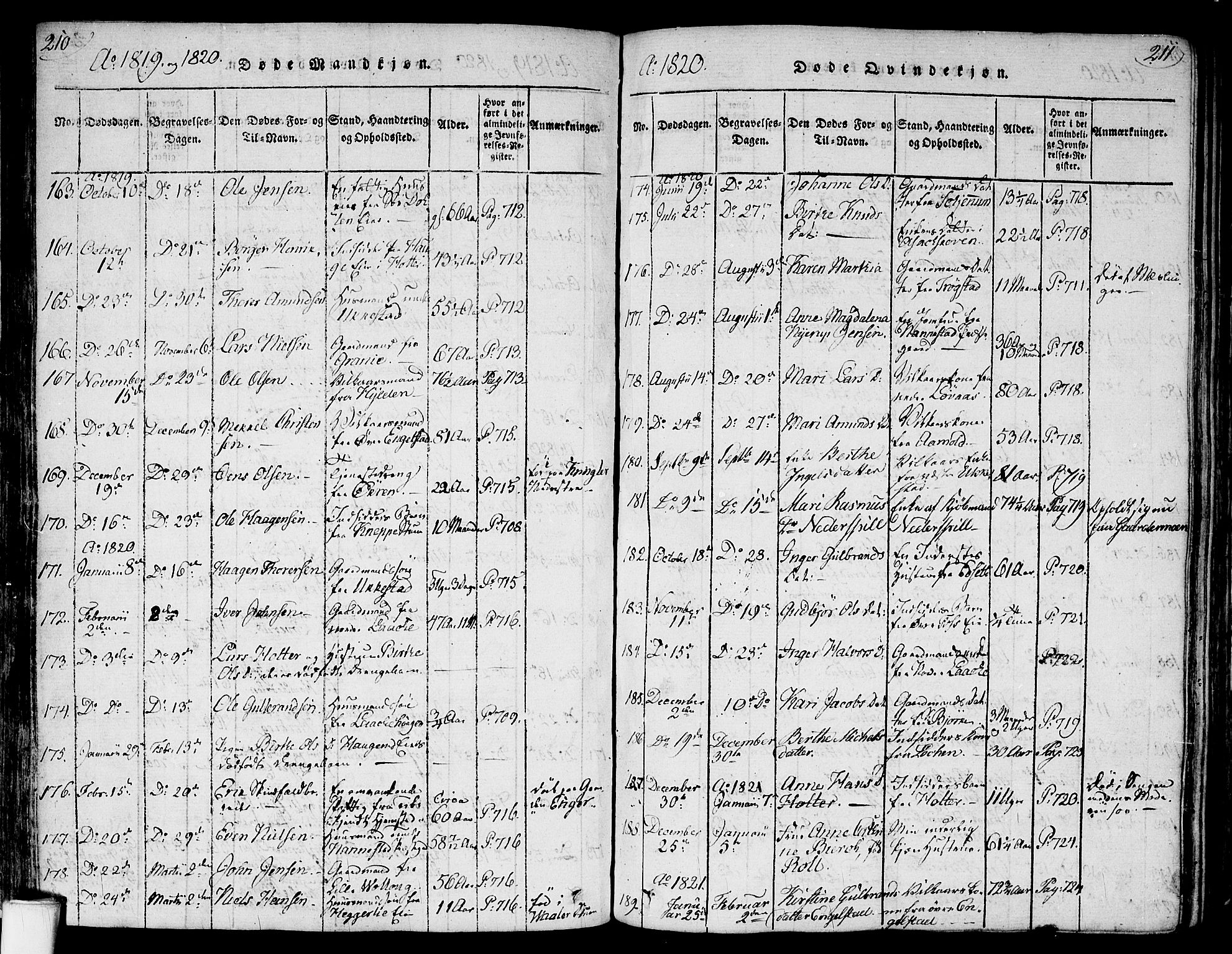 Nannestad prestekontor Kirkebøker, AV/SAO-A-10414a/F/Fa/L0009: Parish register (official) no. I 9, 1815-1840, p. 210-211