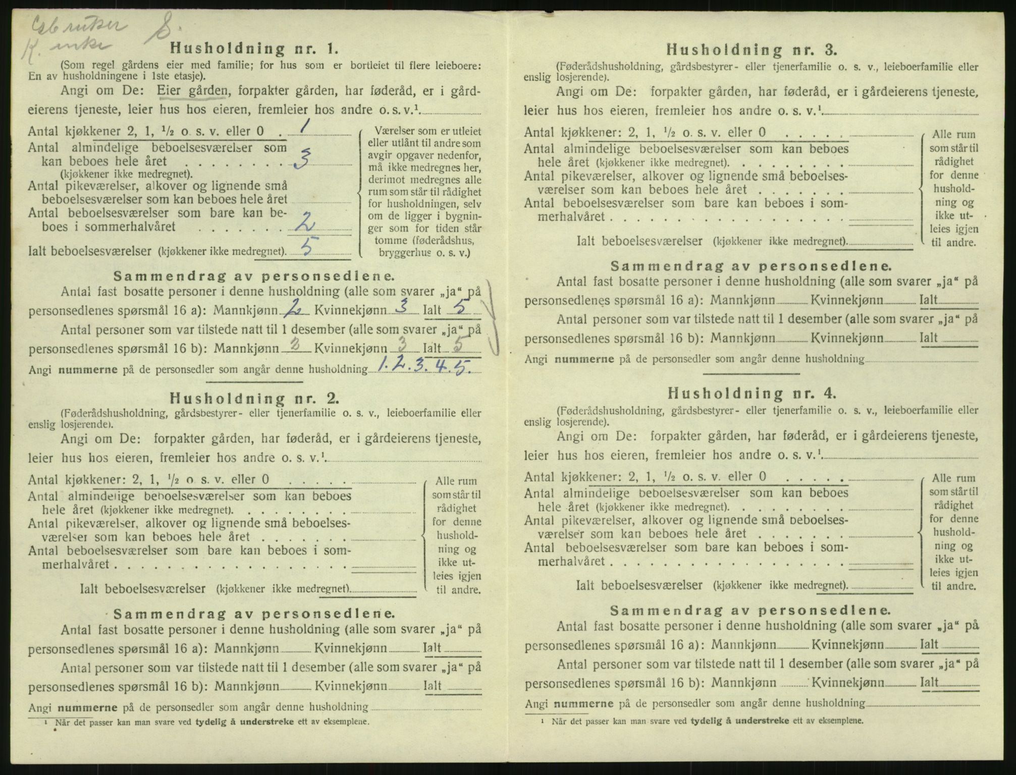 SAK, 1920 census for Vegusdal, 1920, p. 202