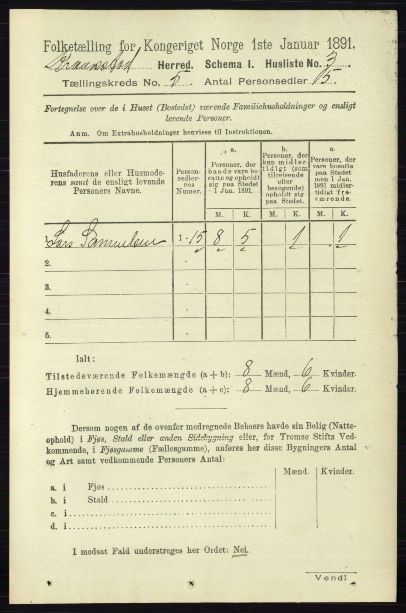 RA, 1891 census for 0212 Kråkstad, 1891, p. 2404