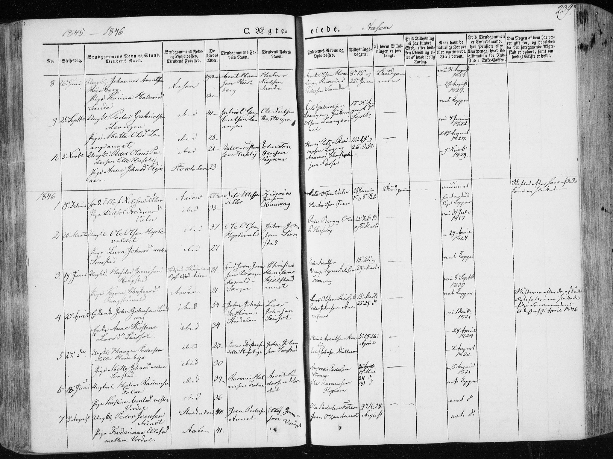 Ministerialprotokoller, klokkerbøker og fødselsregistre - Nord-Trøndelag, SAT/A-1458/713/L0115: Parish register (official) no. 713A06, 1838-1851, p. 239