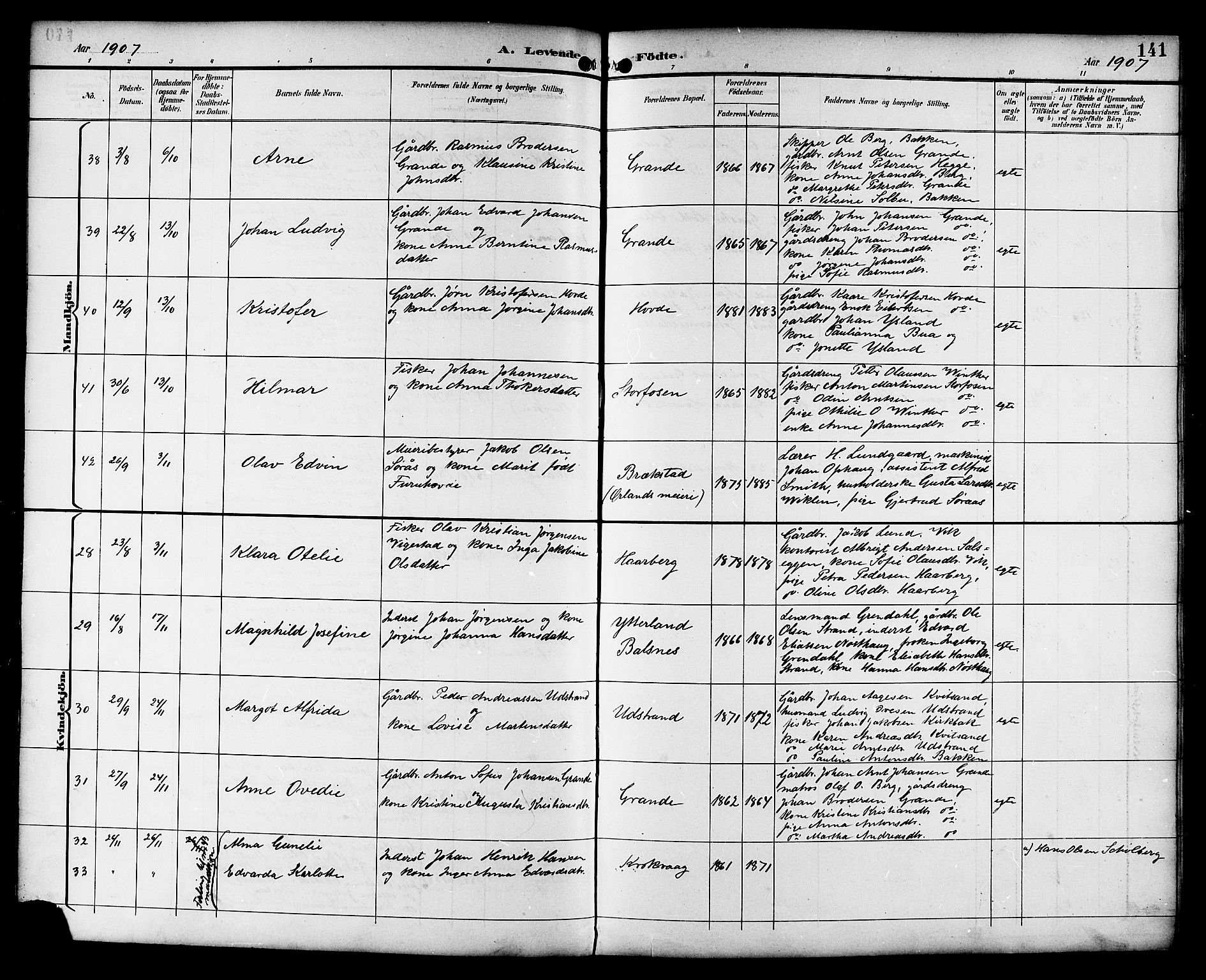 Ministerialprotokoller, klokkerbøker og fødselsregistre - Sør-Trøndelag, AV/SAT-A-1456/659/L0746: Parish register (copy) no. 659C03, 1893-1912, p. 141