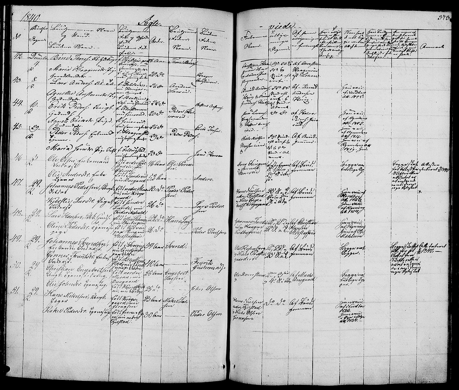 Ringsaker prestekontor, AV/SAH-PREST-014/L/La/L0005: Parish register (copy) no. 5, 1839-1850, p. 373