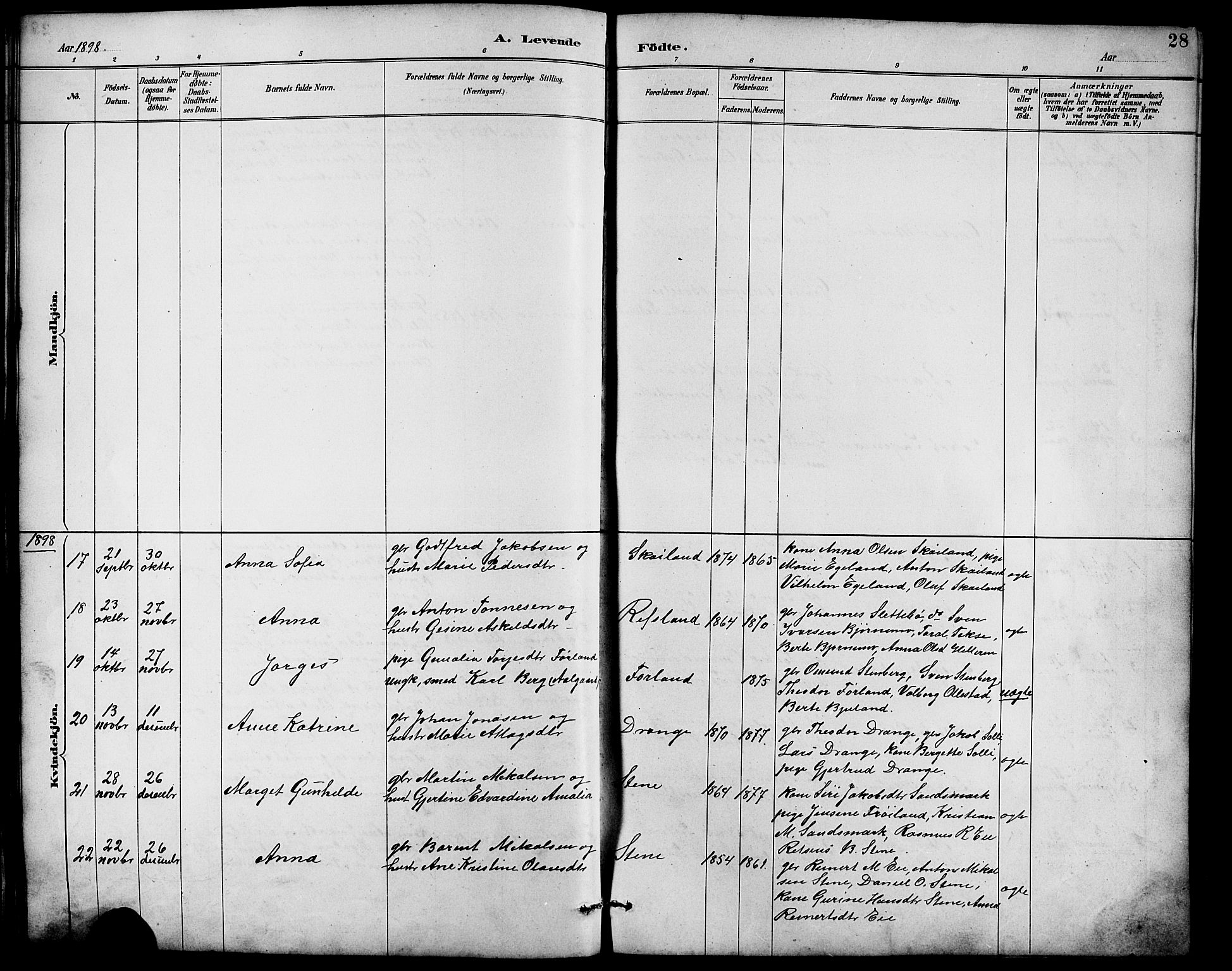 Lund sokneprestkontor, AV/SAST-A-101809/S07/L0007: Parish register (copy) no. B 7, 1890-1925, p. 28