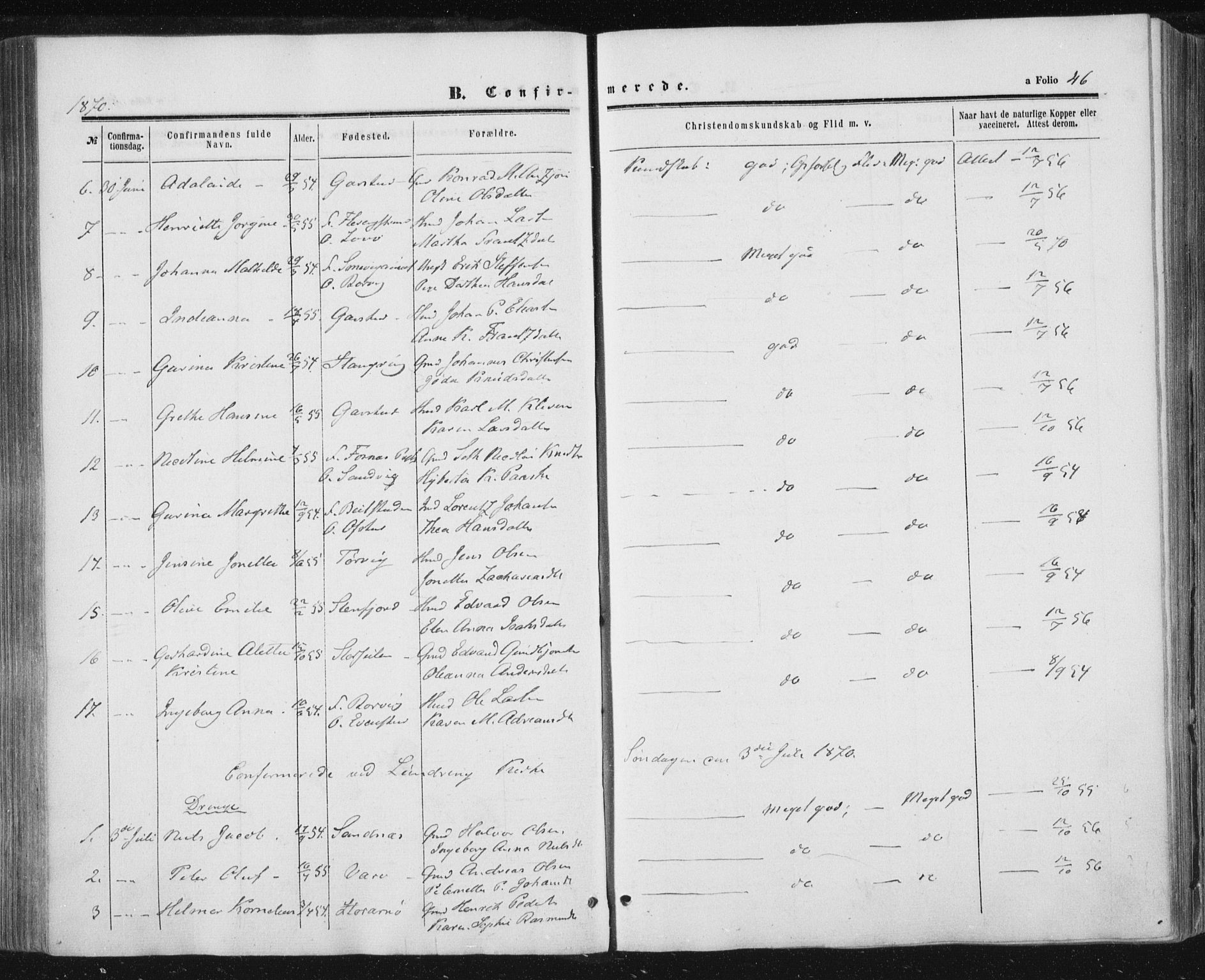 Ministerialprotokoller, klokkerbøker og fødselsregistre - Nord-Trøndelag, AV/SAT-A-1458/784/L0670: Parish register (official) no. 784A05, 1860-1876, p. 46