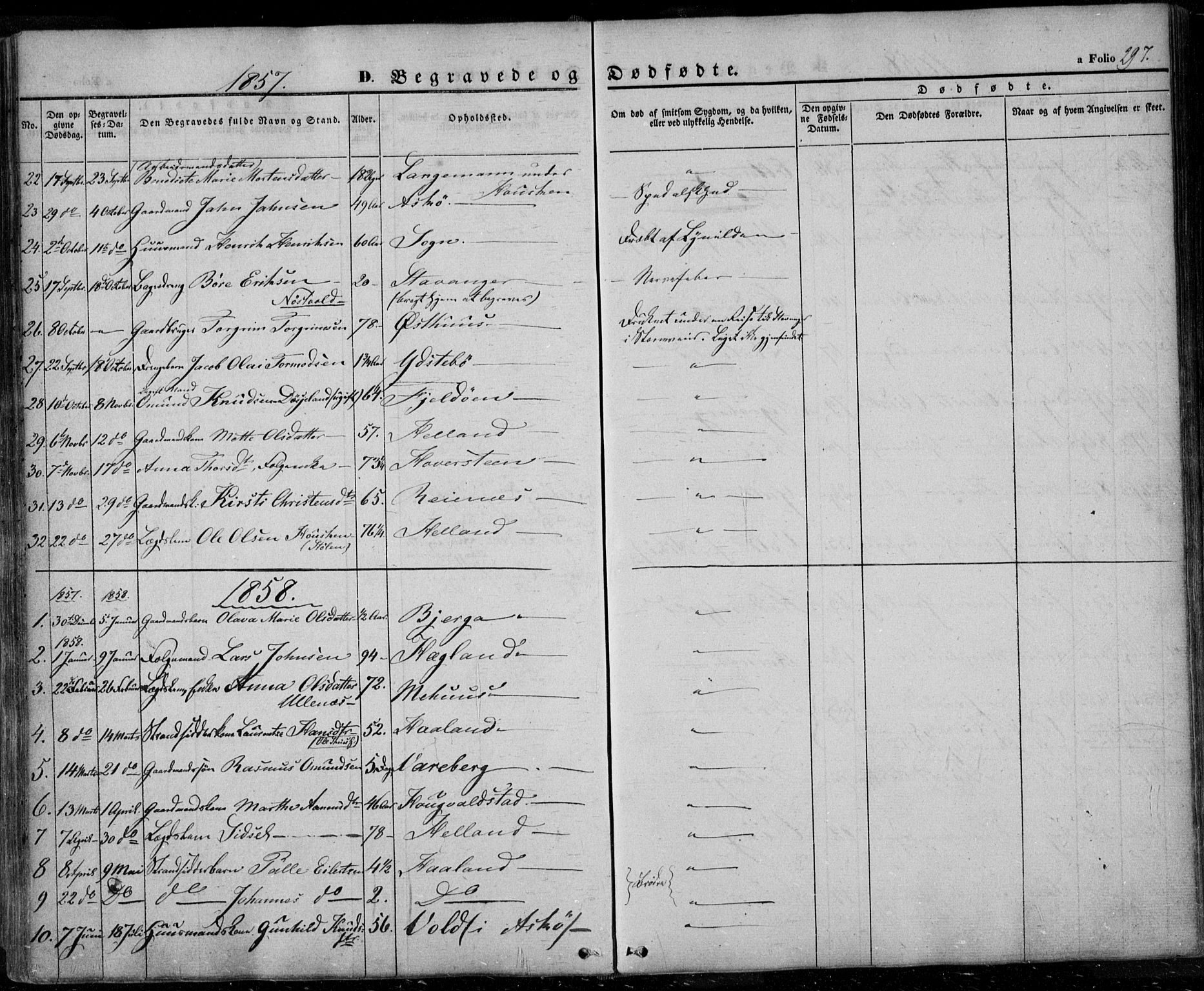 Rennesøy sokneprestkontor, SAST/A -101827/H/Ha/Haa/L0005: Parish register (official) no. A 5, 1838-1859, p. 297