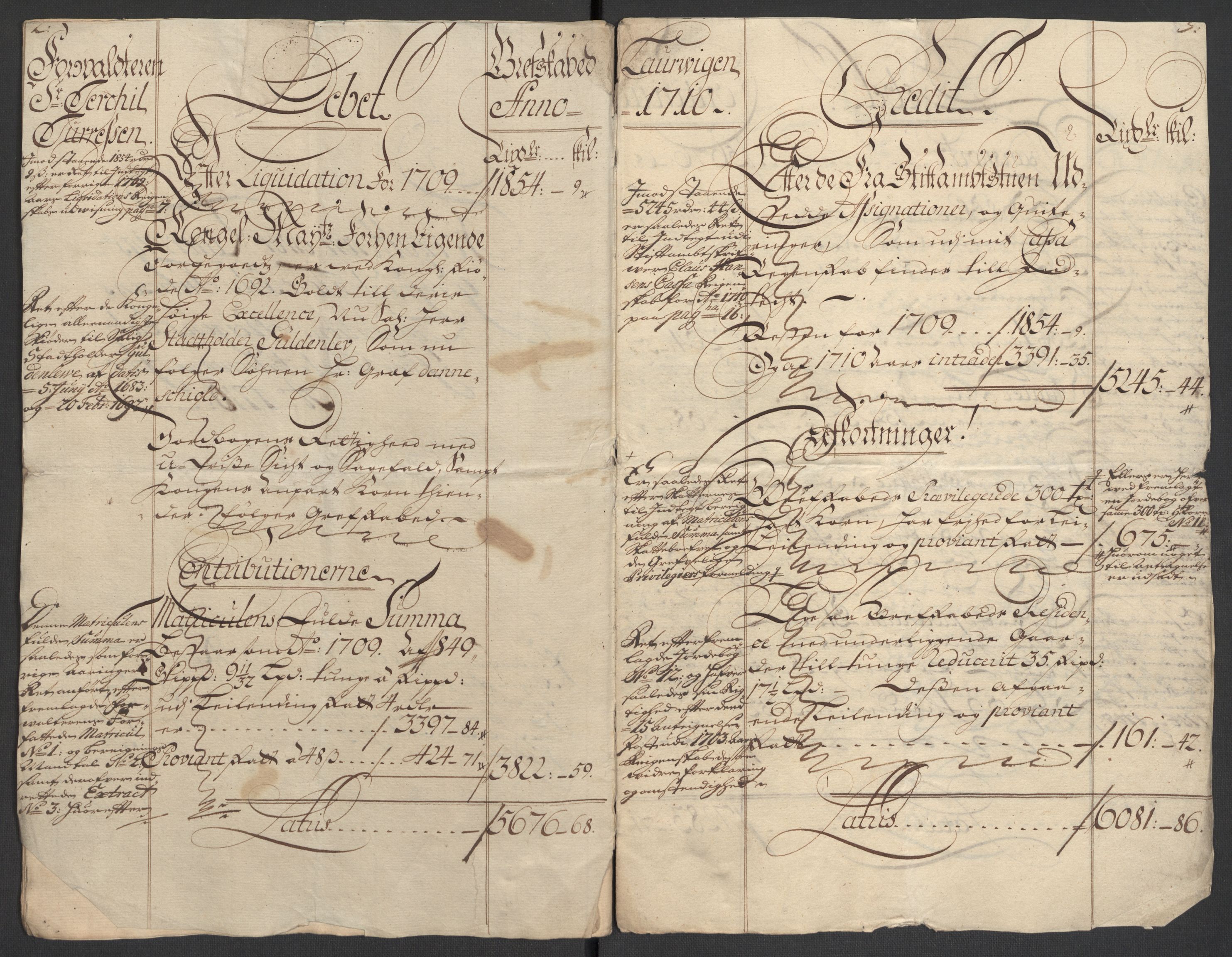 Rentekammeret inntil 1814, Reviderte regnskaper, Fogderegnskap, AV/RA-EA-4092/R33/L1981: Fogderegnskap Larvik grevskap, 1709-1710, p. 256