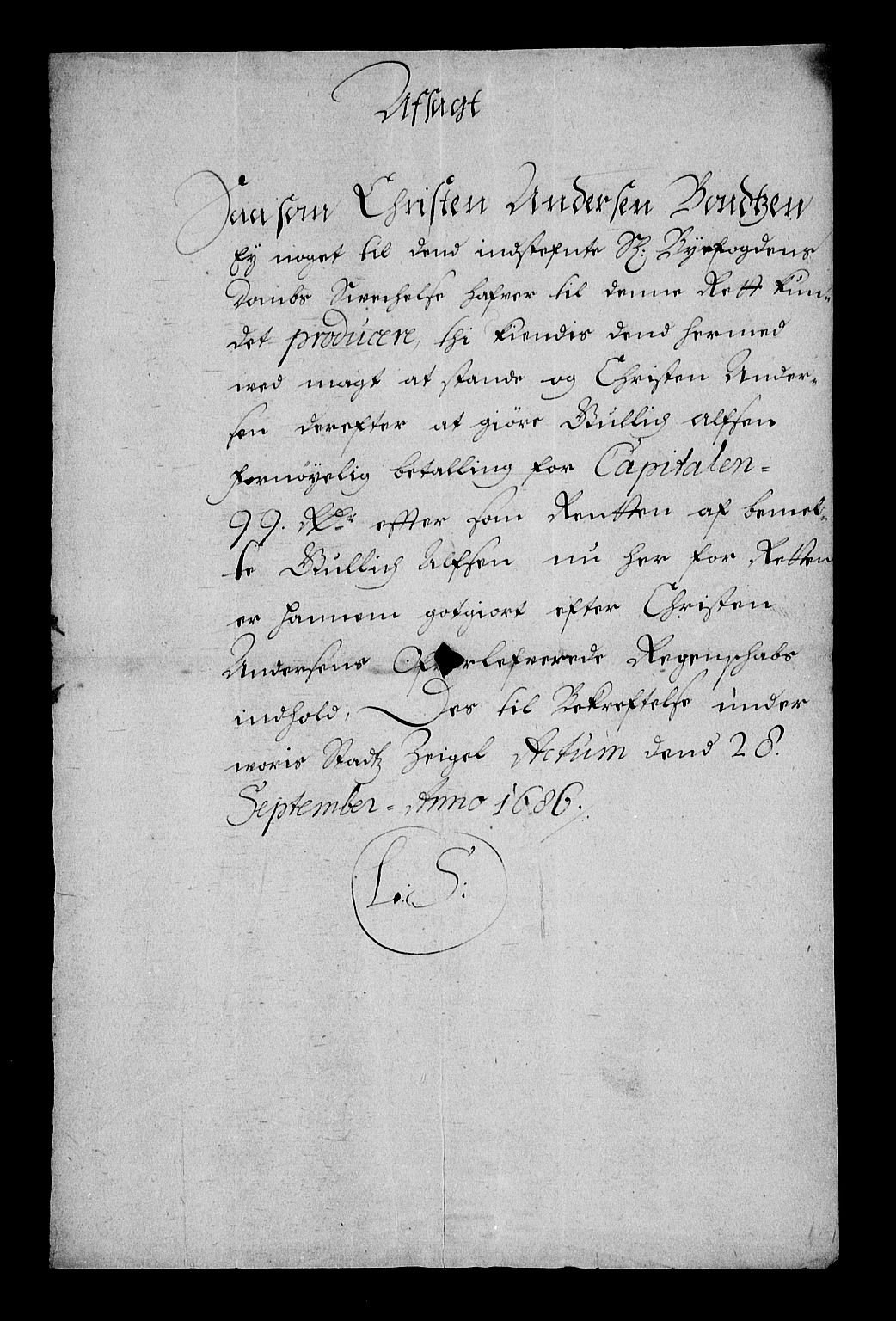 Stattholderembetet 1572-1771, RA/EA-2870/Af/L0002: Avskrifter av vedlegg til originale supplikker, nummerert i samsvar med supplikkbøkene, 1687-1689, p. 169