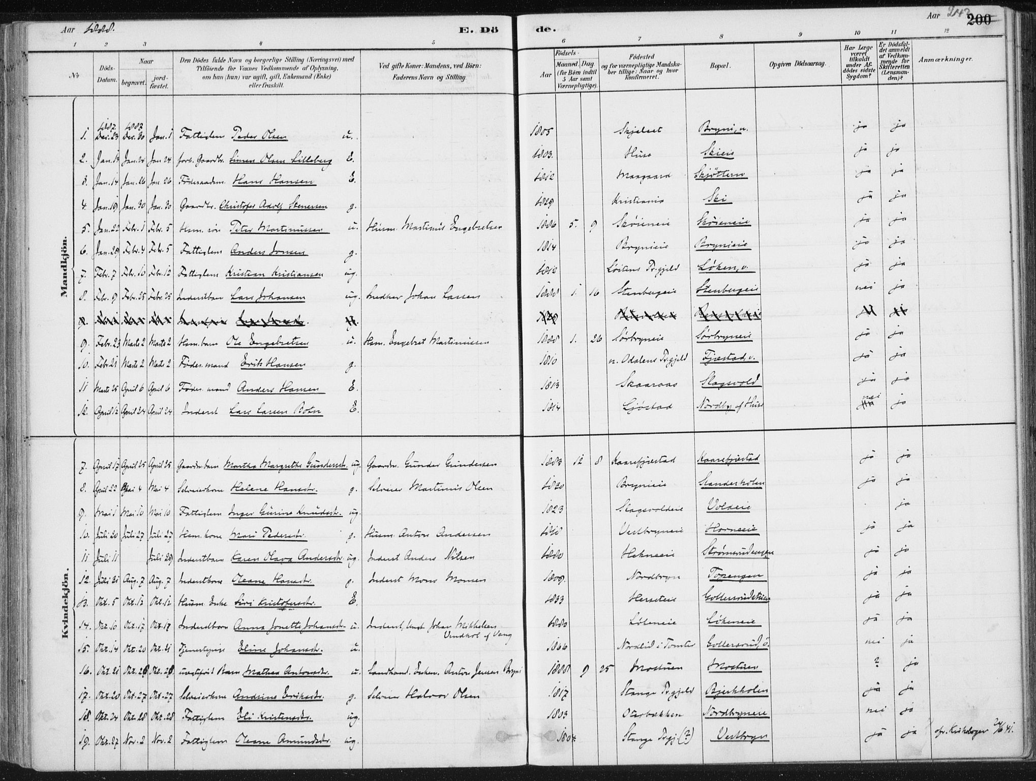 Romedal prestekontor, SAH/PREST-004/K/L0010: Parish register (official) no. 10, 1880-1895, p. 242