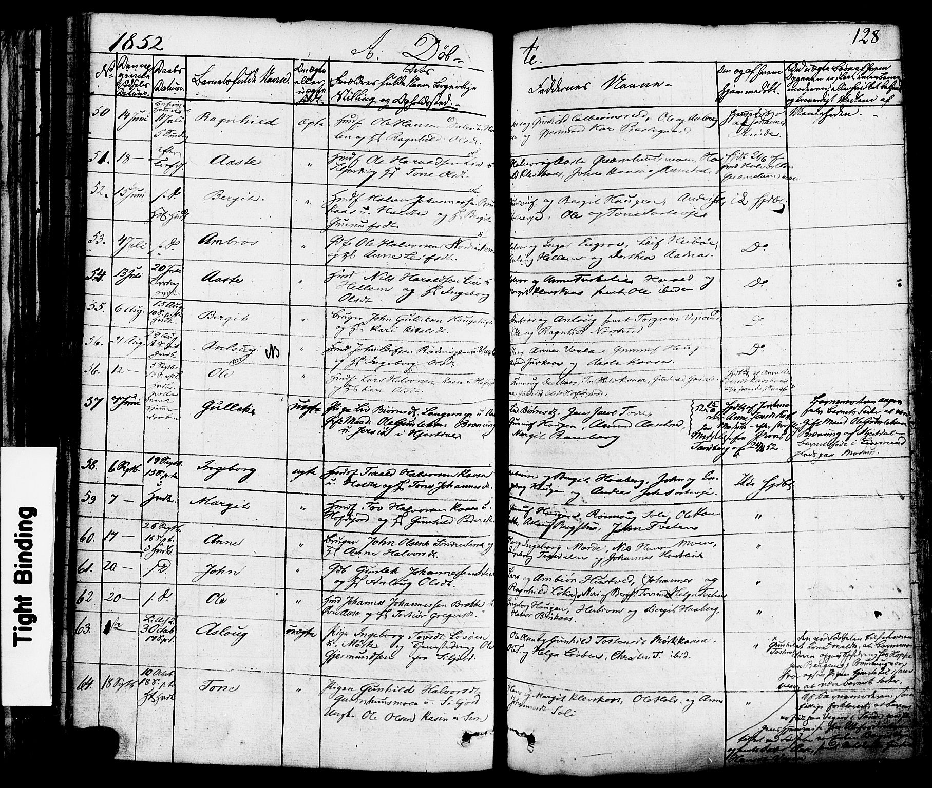 Heddal kirkebøker, AV/SAKO-A-268/F/Fa/L0006: Parish register (official) no. I 6, 1837-1854, p. 128