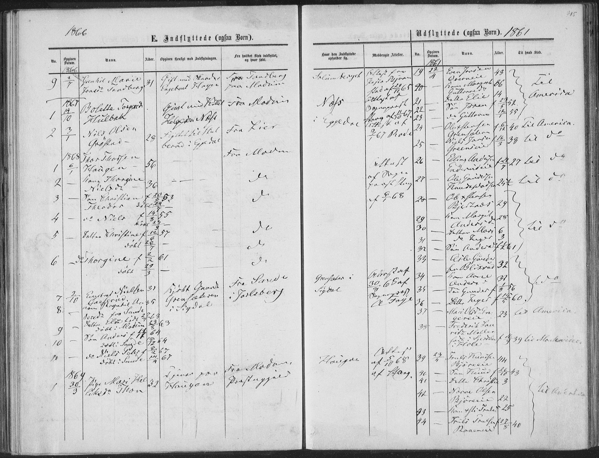 Sigdal kirkebøker, SAKO/A-245/F/Fa/L0009b: Parish register (official) no. I 9B, 1860-1871, p. 485