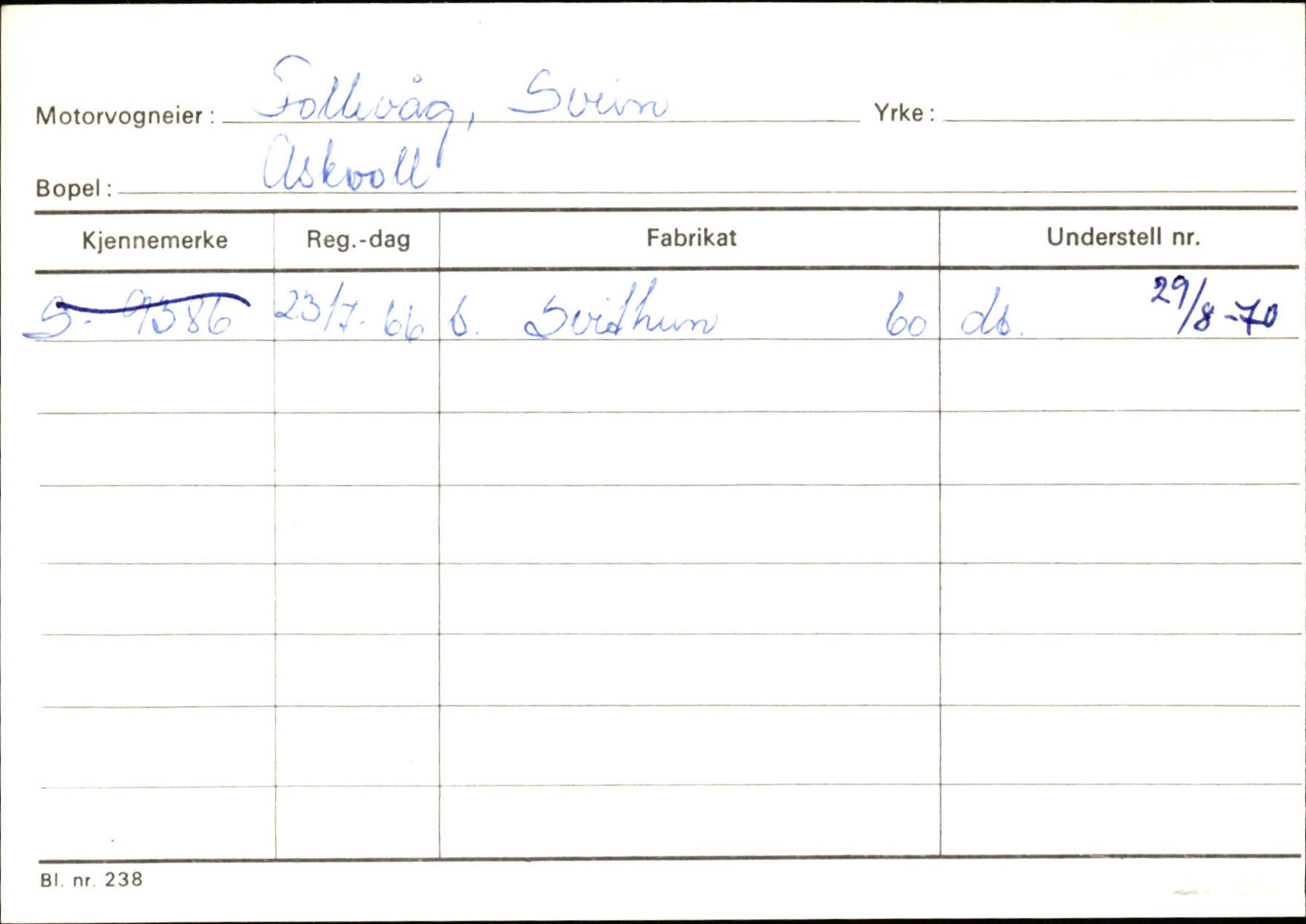 Statens vegvesen, Sogn og Fjordane vegkontor, AV/SAB-A-5301/4/F/L0132: Eigarregister Askvoll A-Å. Balestrand A-Å, 1945-1975, p. 303