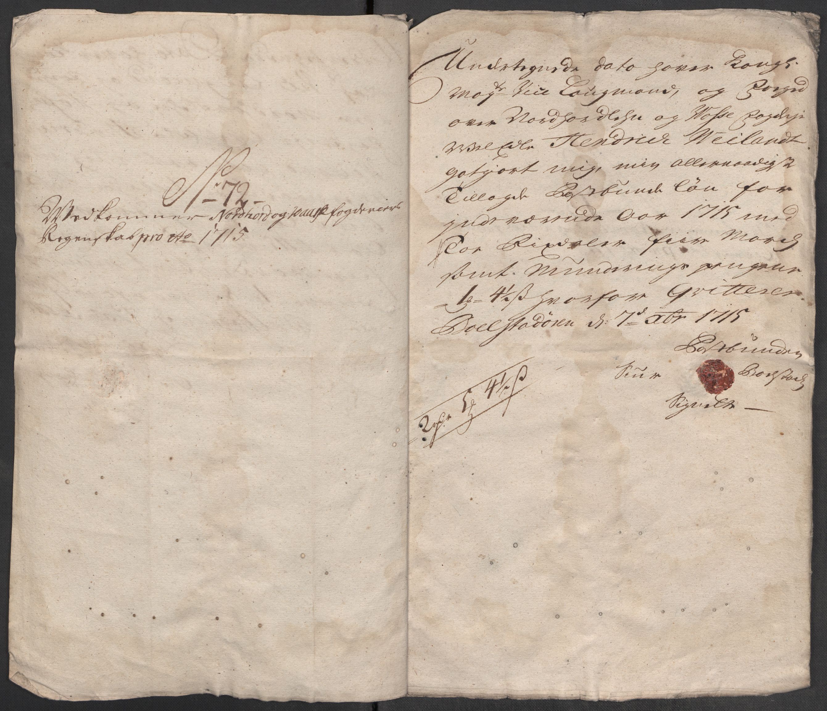 Rentekammeret inntil 1814, Reviderte regnskaper, Fogderegnskap, AV/RA-EA-4092/R51/L3198: Fogderegnskap Nordhordland og Voss, 1715, p. 329