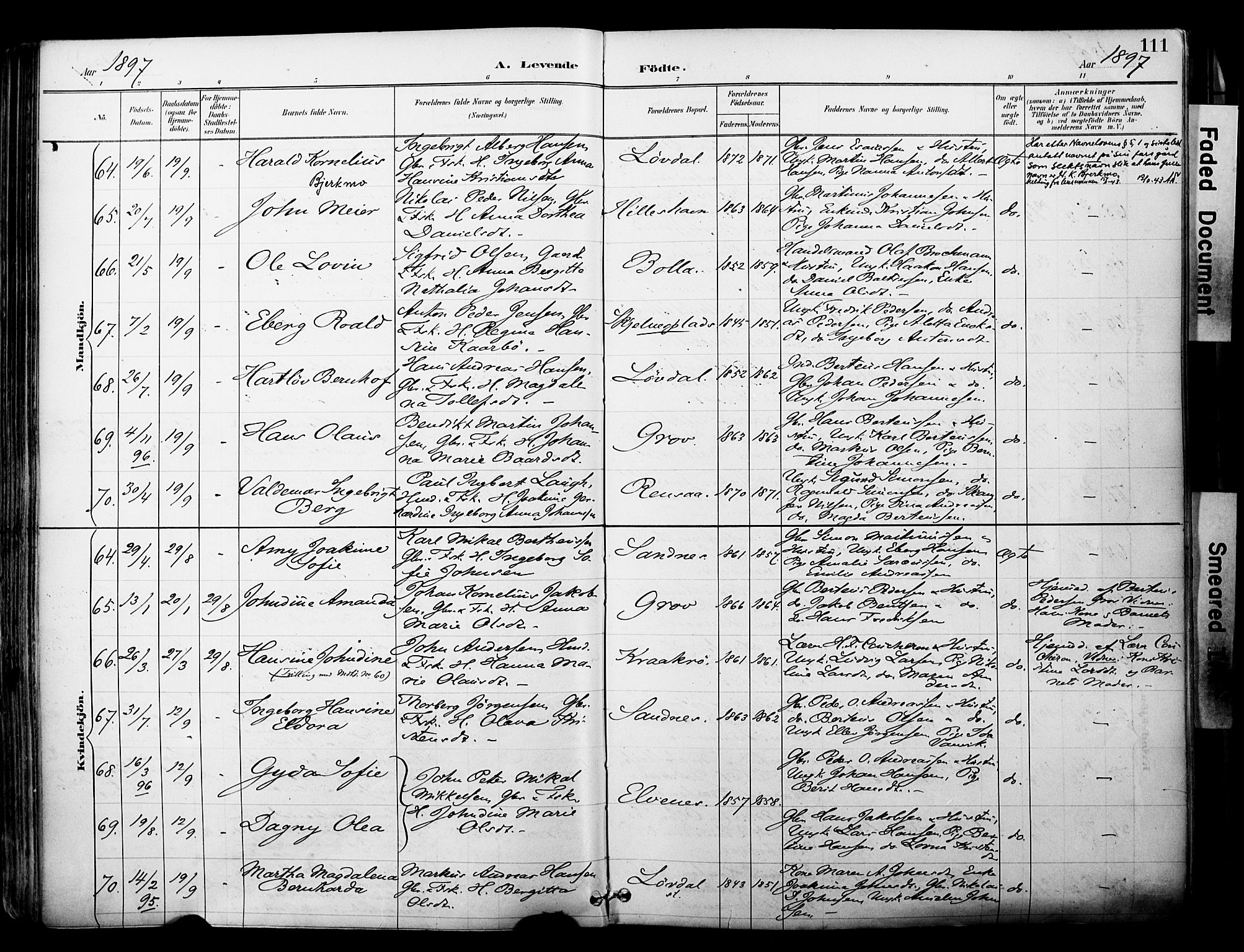 Ibestad sokneprestembete, SATØ/S-0077/H/Ha/Haa/L0012kirke: Parish register (official) no. 12, 1890-1900, p. 111