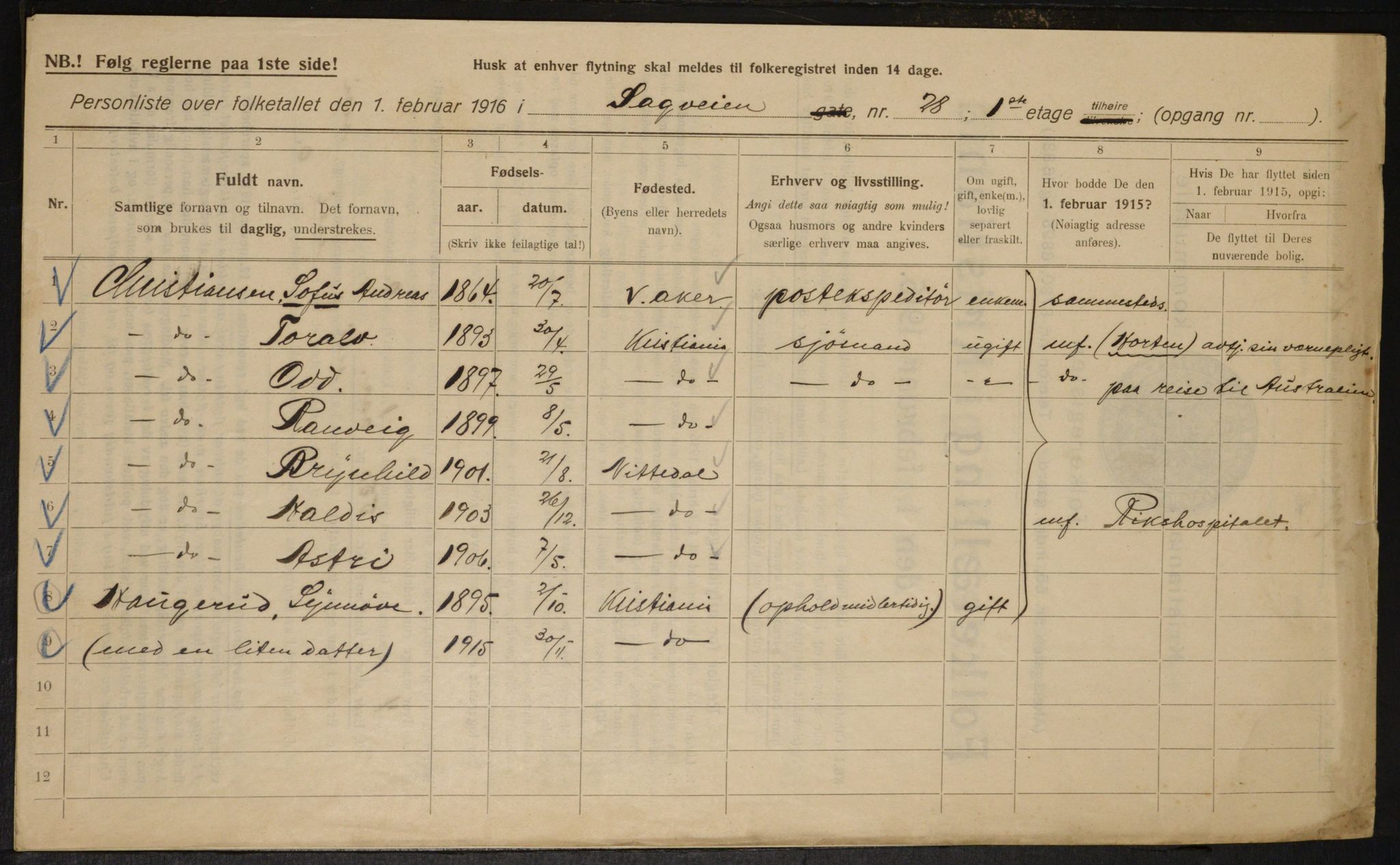 OBA, Municipal Census 1916 for Kristiania, 1916, p. 88872