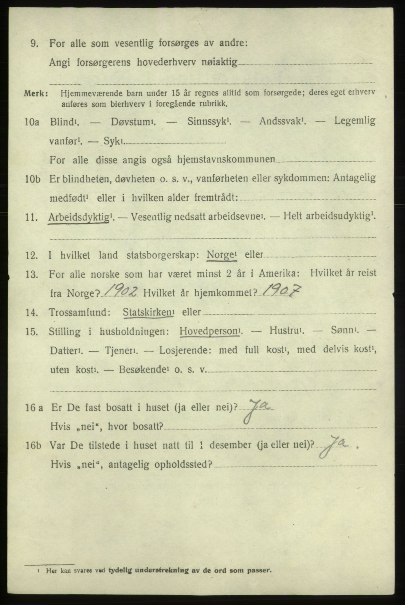 SAB, 1920 census for Valestrand, 1920, p. 1250