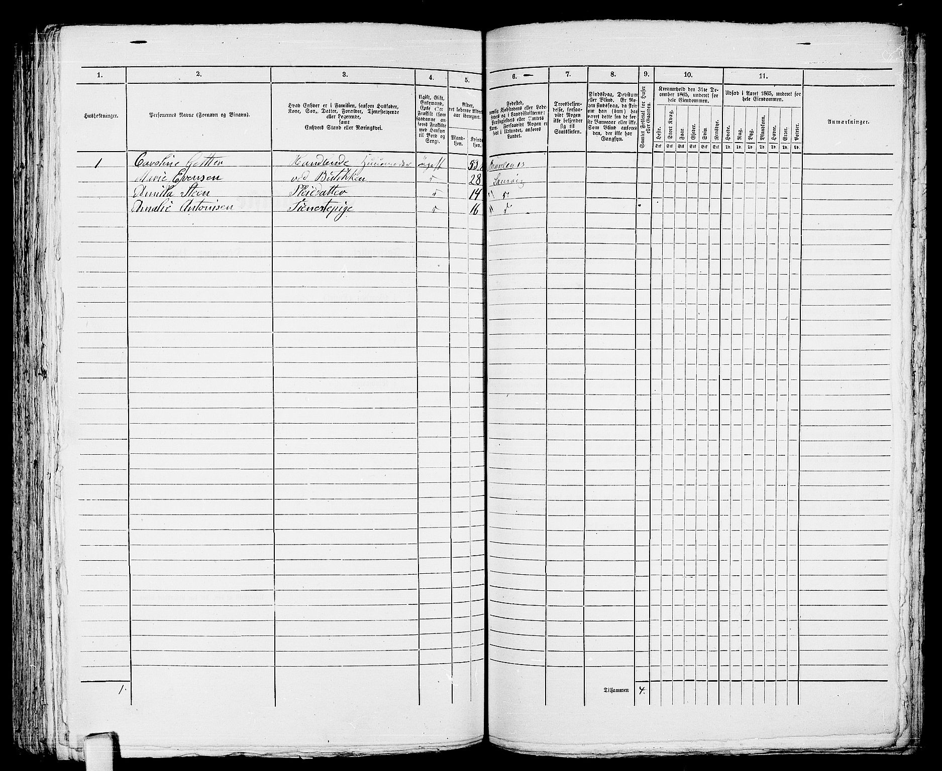 RA, 1865 census for Larvik, 1865, p. 468