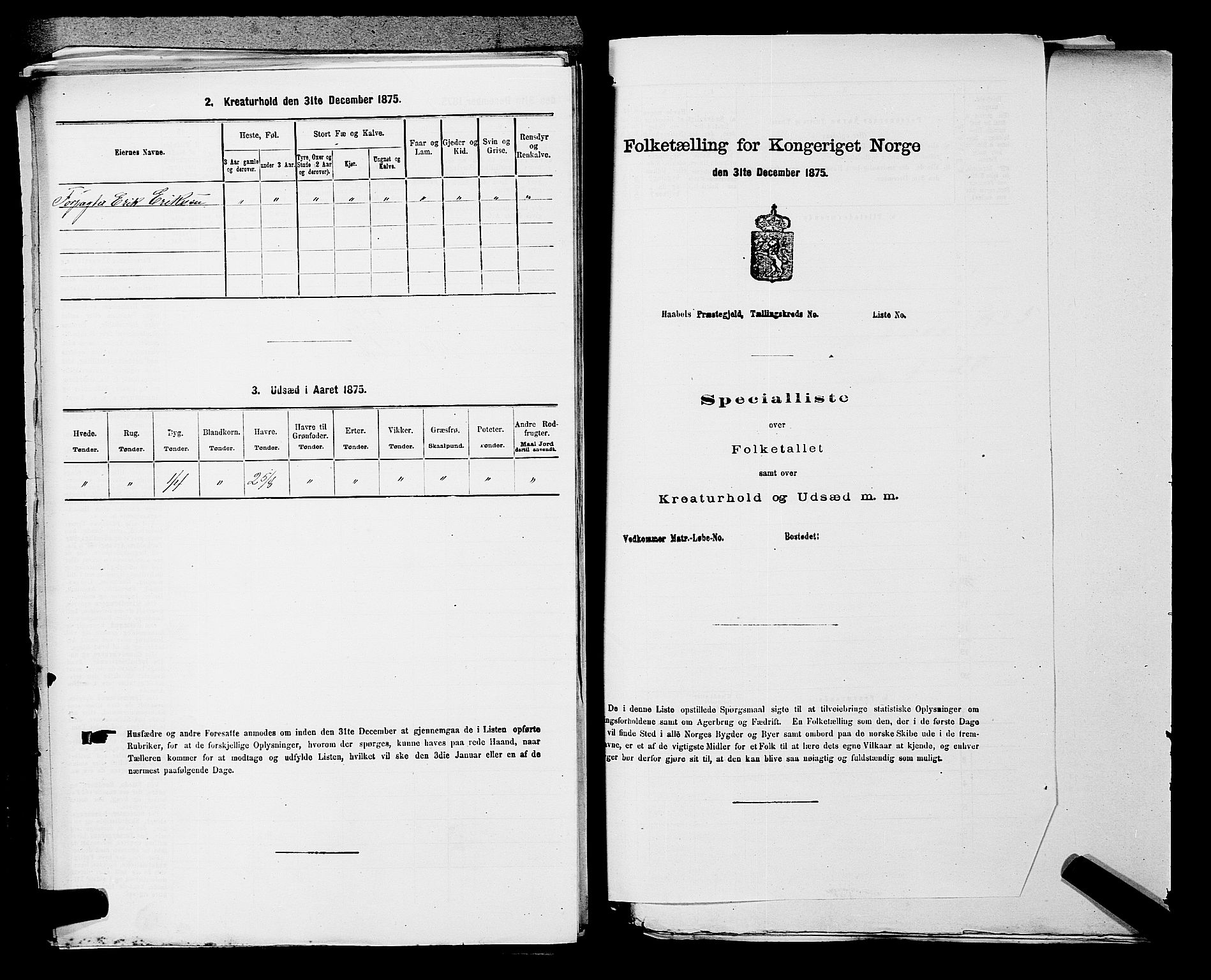 SAKO, 1875 census for 0727P Hedrum, 1875, p. 490