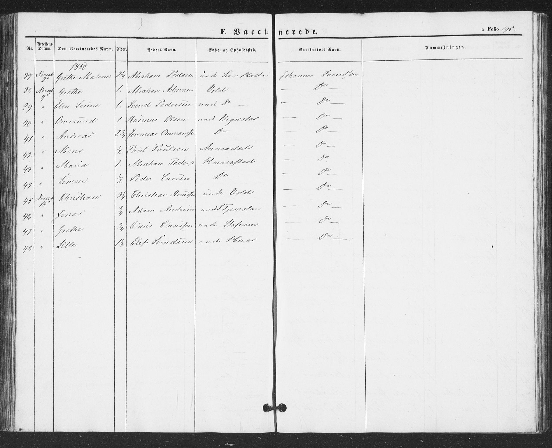 Hå sokneprestkontor, AV/SAST-A-101801/001/30BA/L0007: Parish register (official) no. A 6, 1842-1855, p. 195