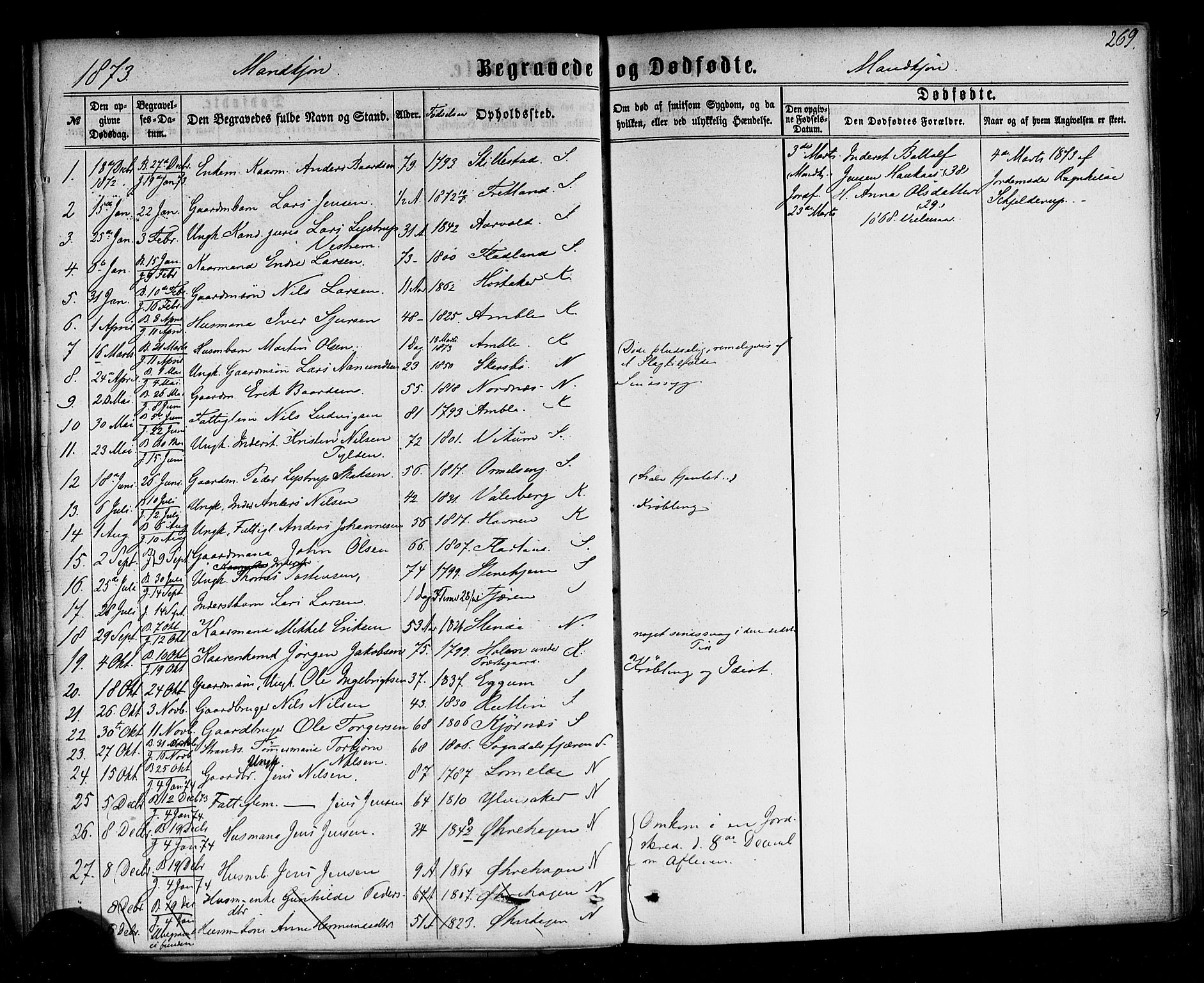 Sogndal sokneprestembete, AV/SAB-A-81301/H/Haa/Haaa/L0013: Parish register (official) no. A 13, 1859-1877, p. 269