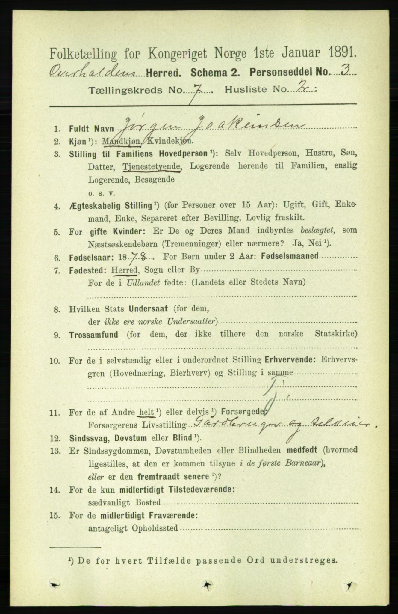 RA, 1891 census for 1744 Overhalla, 1891, p. 2653