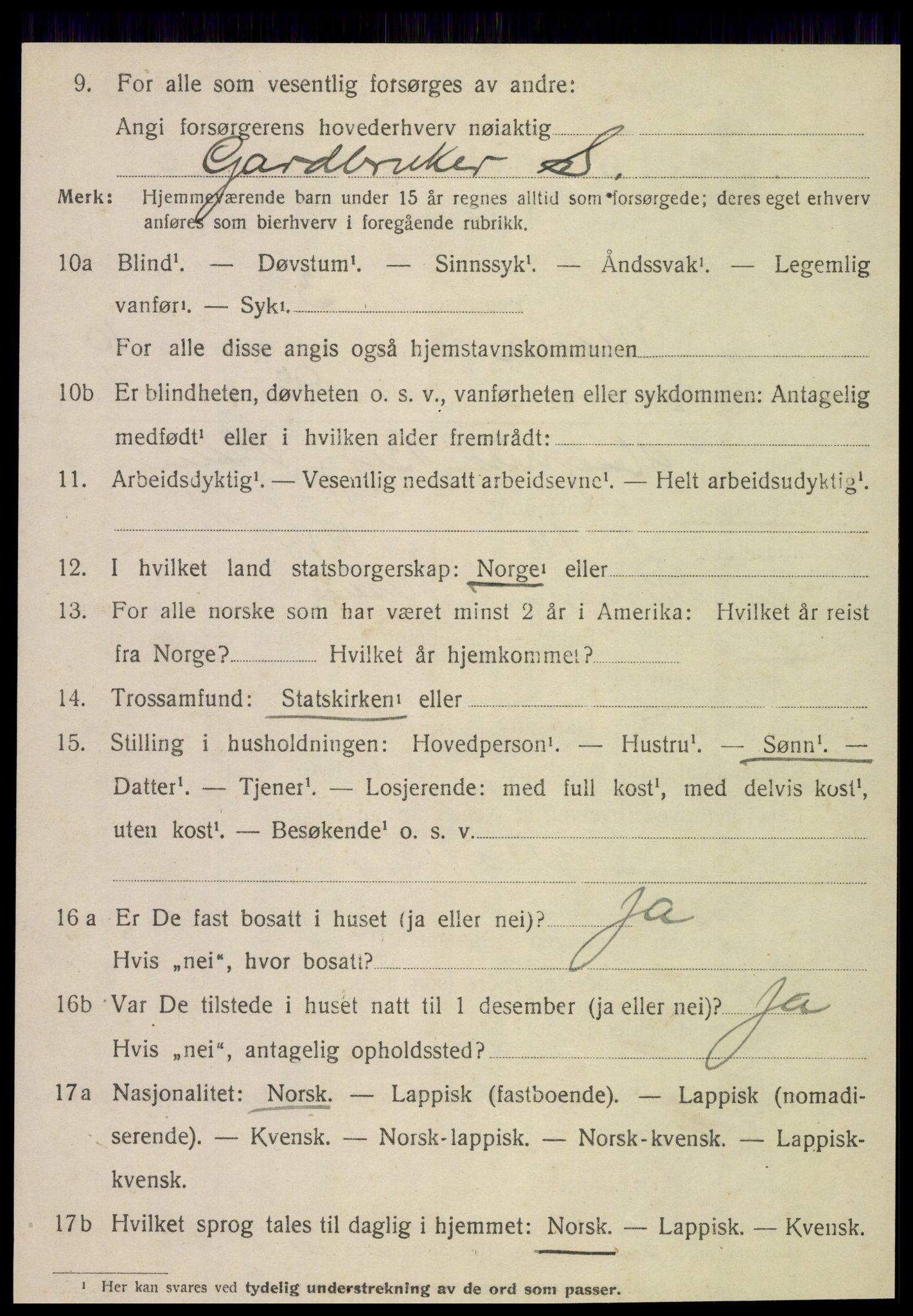 SAT, 1920 census for Nesna, 1920, p. 8050