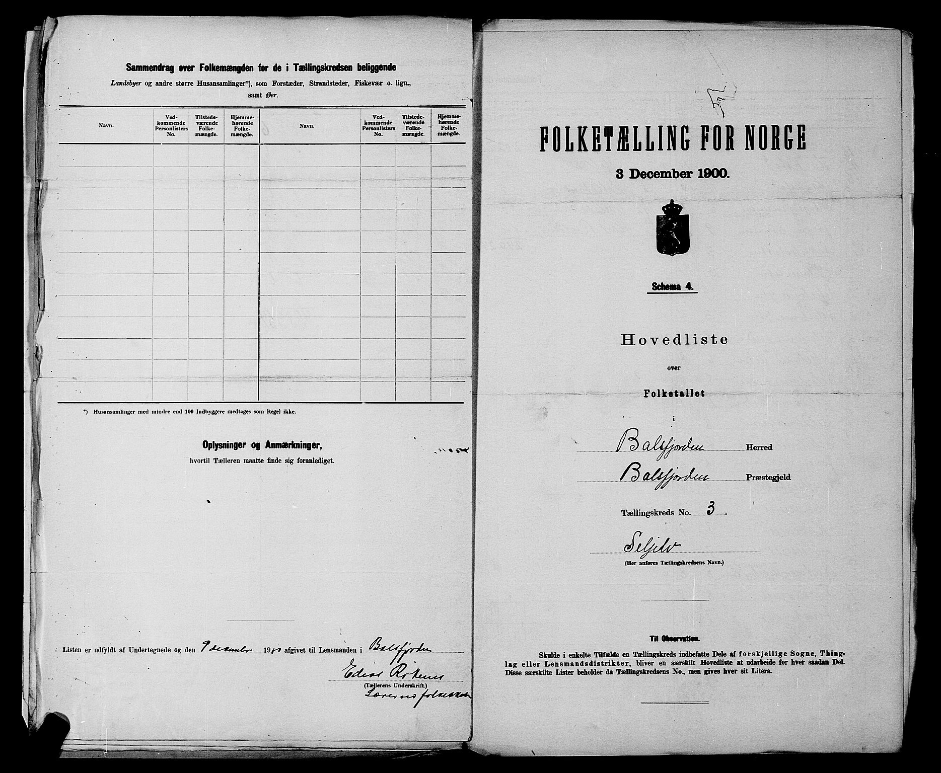 SATØ, 1900 census for Balsfjord, 1900, p. 8