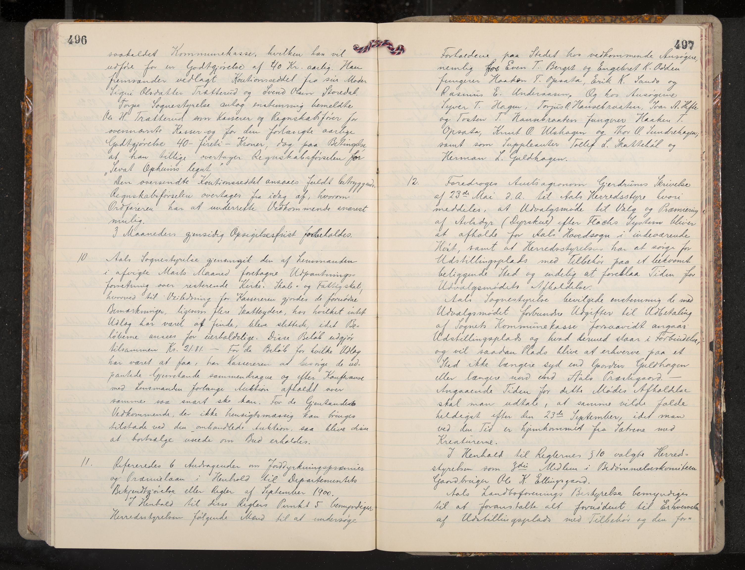 Ål formannskap og sentraladministrasjon, IKAK/0619021/A/Aa/L0004: Utskrift av møtebok, 1881-1901, p. 496-497