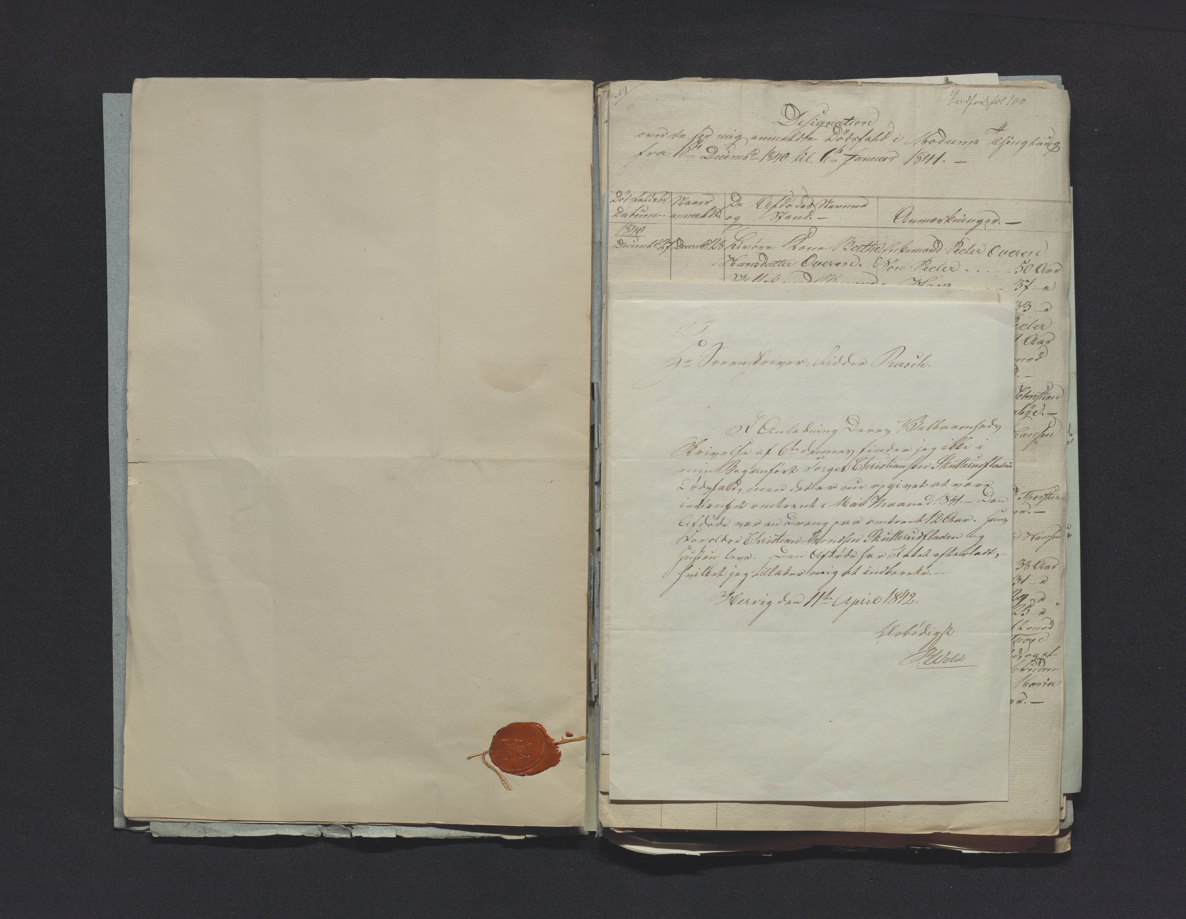 Eiker, Modum og Sigdal sorenskriveri, AV/SAKO-A-123/H/Ha/Hab/L0006: Dødsfallsmeldinger, 1841-1845