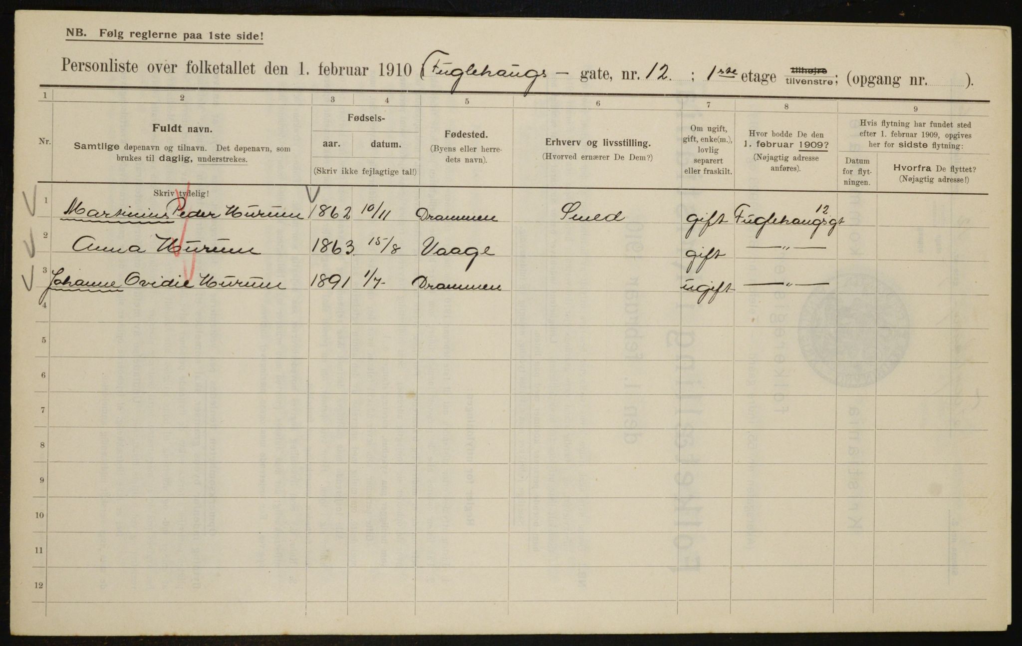 OBA, Municipal Census 1910 for Kristiania, 1910, p. 27013