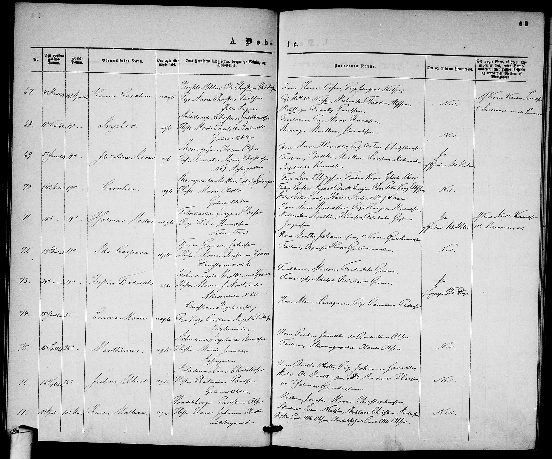 Gamle Aker prestekontor Kirkebøker, AV/SAO-A-10617a/G/L0001: Parish register (copy) no. 1, 1861-1868, p. 63