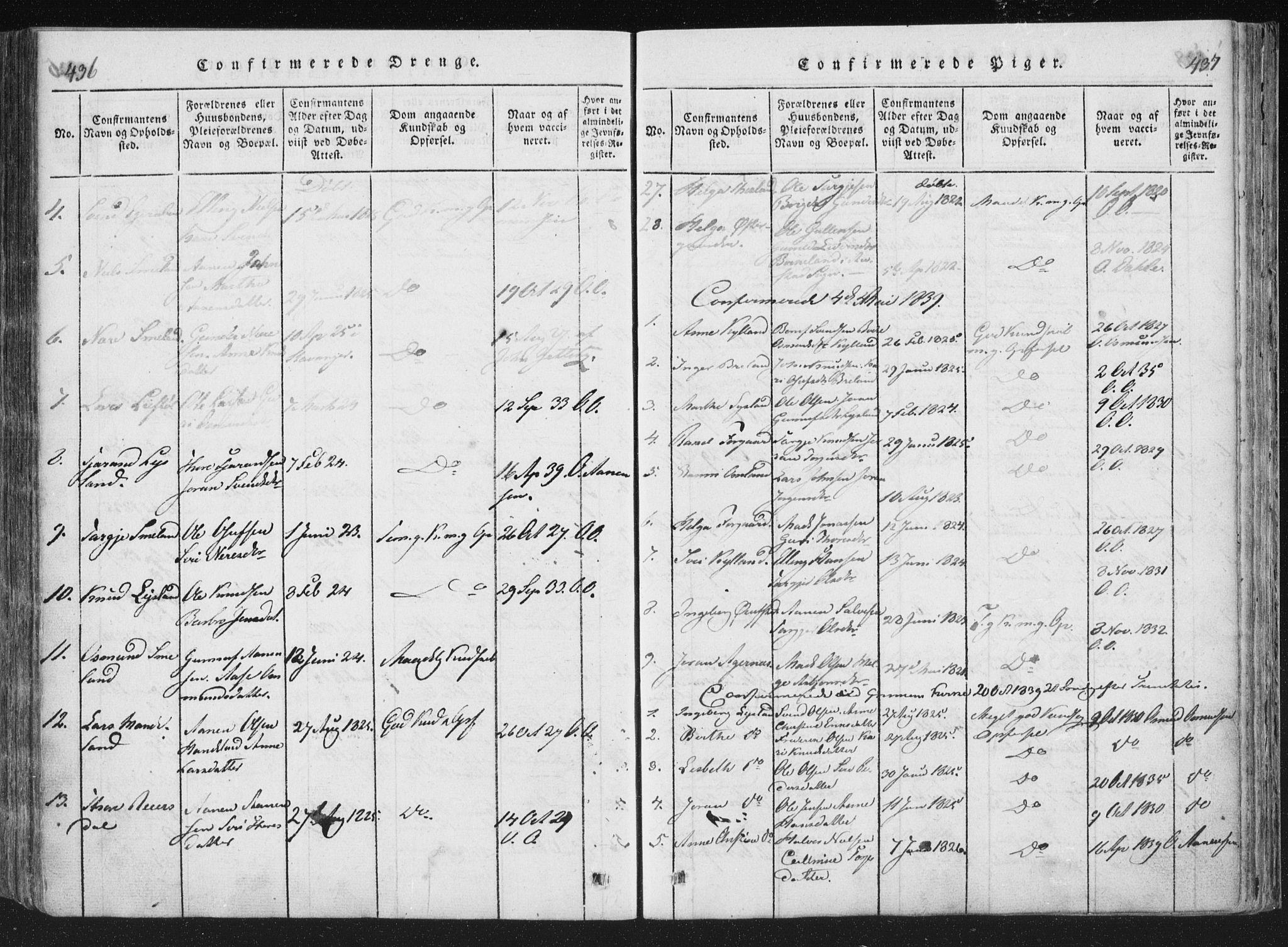 Åseral sokneprestkontor, SAK/1111-0051/F/Fa/L0001: Parish register (official) no. A 1, 1815-1853, p. 536-537