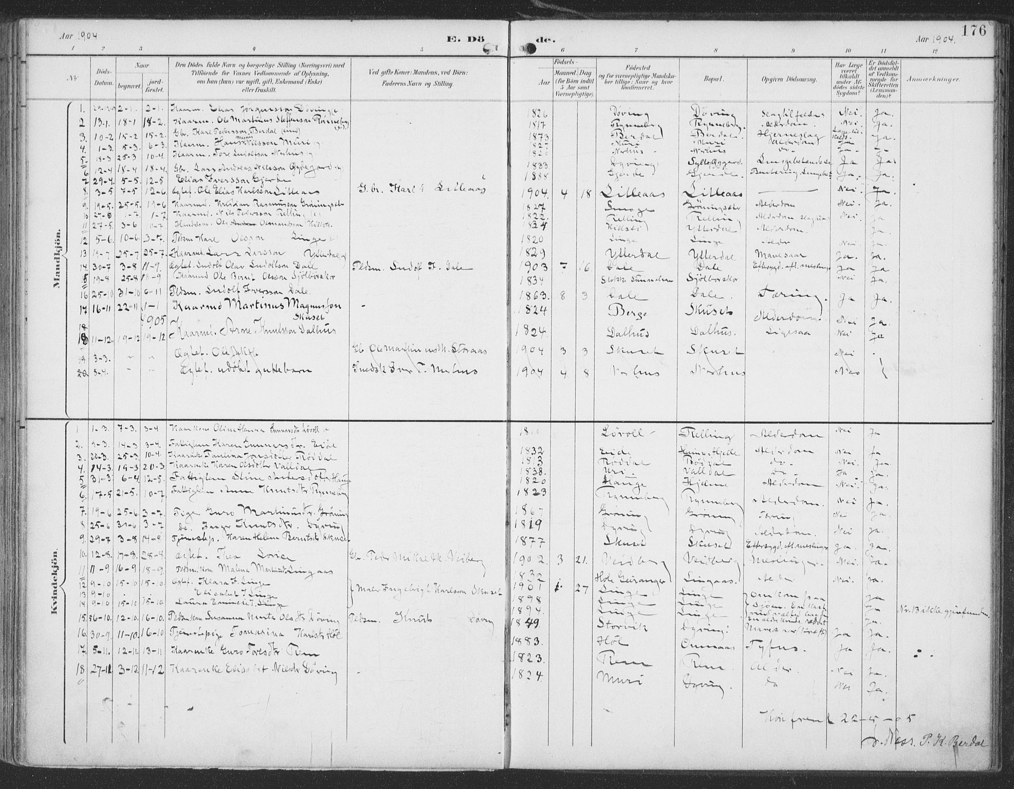 Ministerialprotokoller, klokkerbøker og fødselsregistre - Møre og Romsdal, AV/SAT-A-1454/519/L0256: Parish register (official) no. 519A15, 1895-1912, p. 176