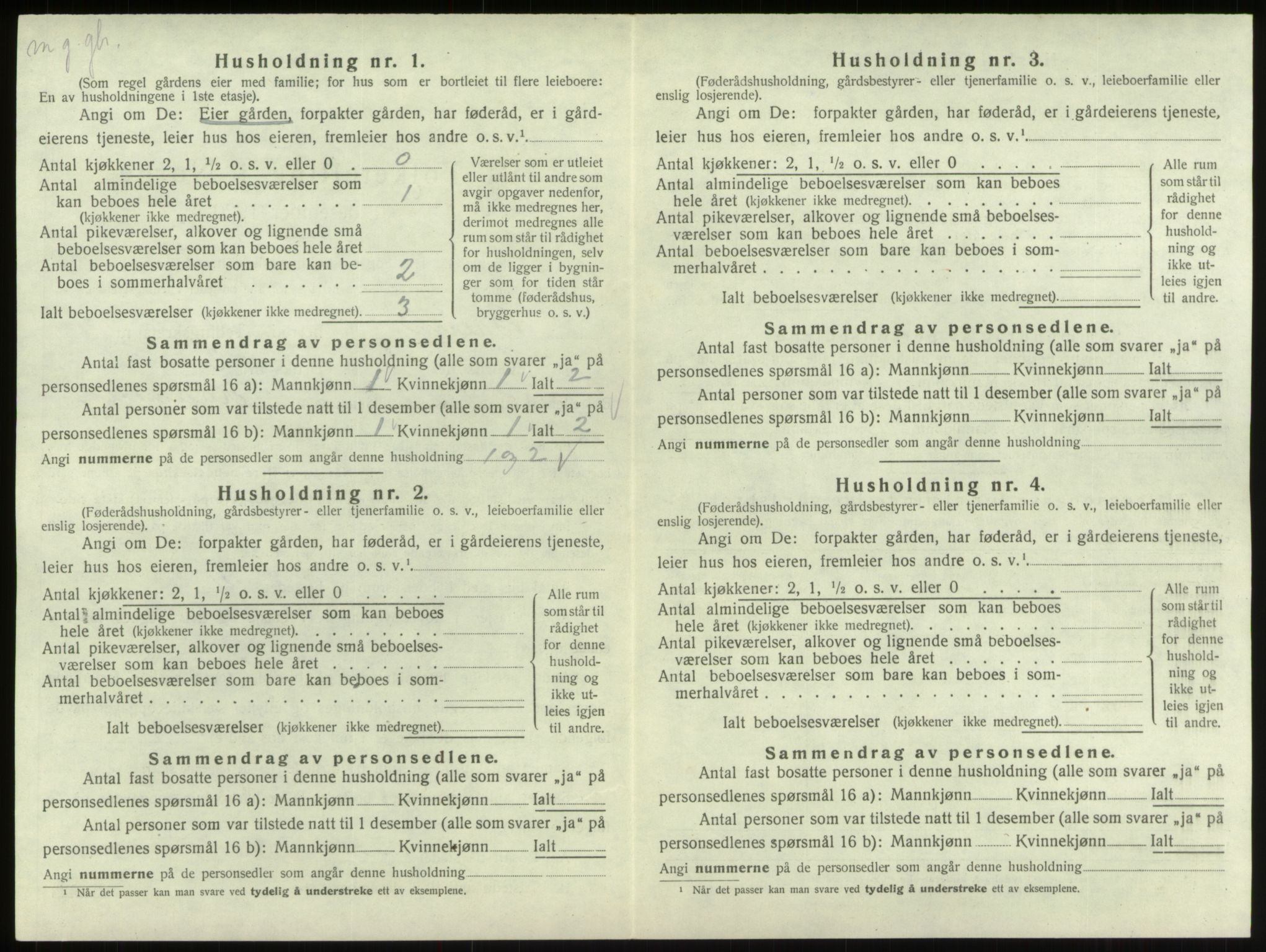 SAB, 1920 census for Breim, 1920, p. 58