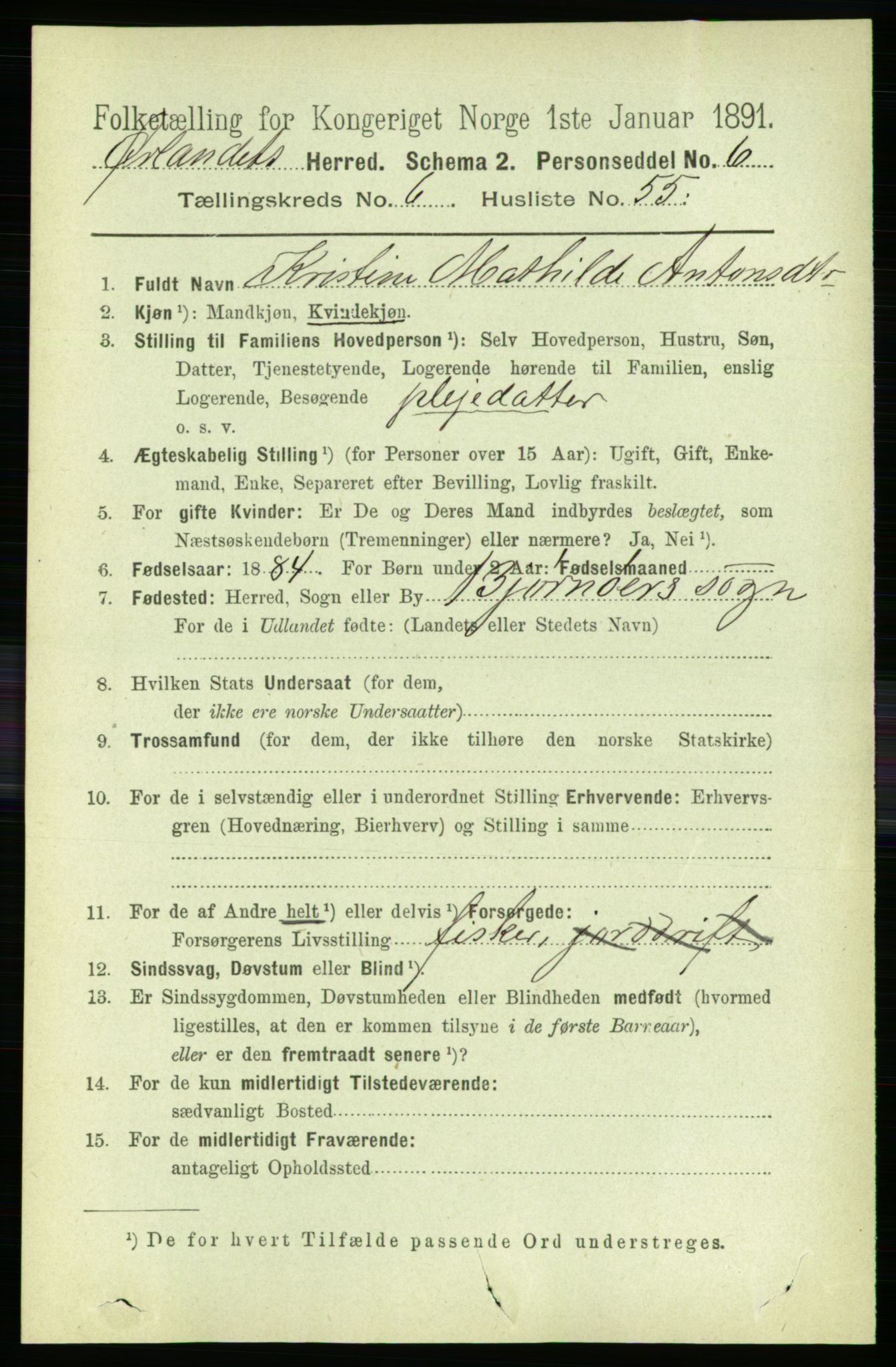 RA, 1891 census for 1621 Ørland, 1891, p. 2183