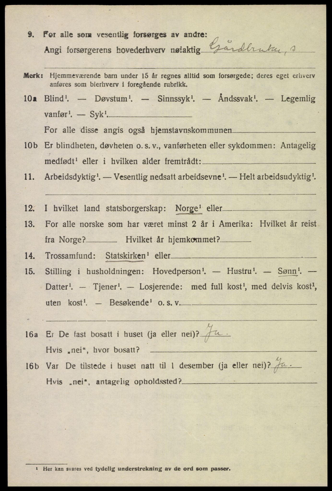 SAK, 1920 census for Bakke, 1920, p. 2097