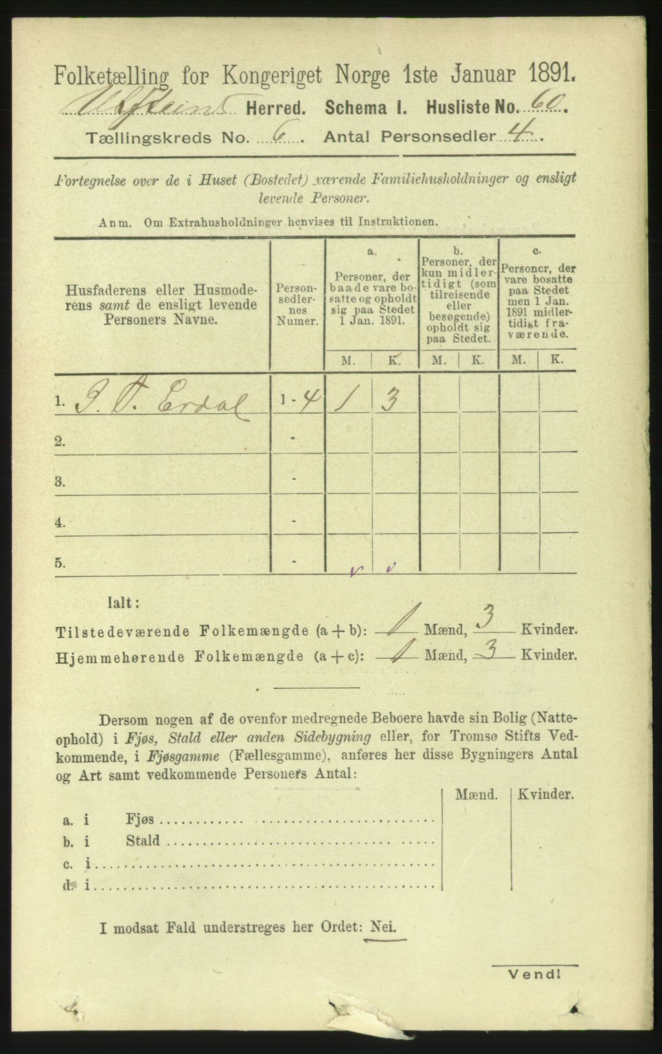 RA, 1891 census for 1516 Ulstein, 1891, p. 1727