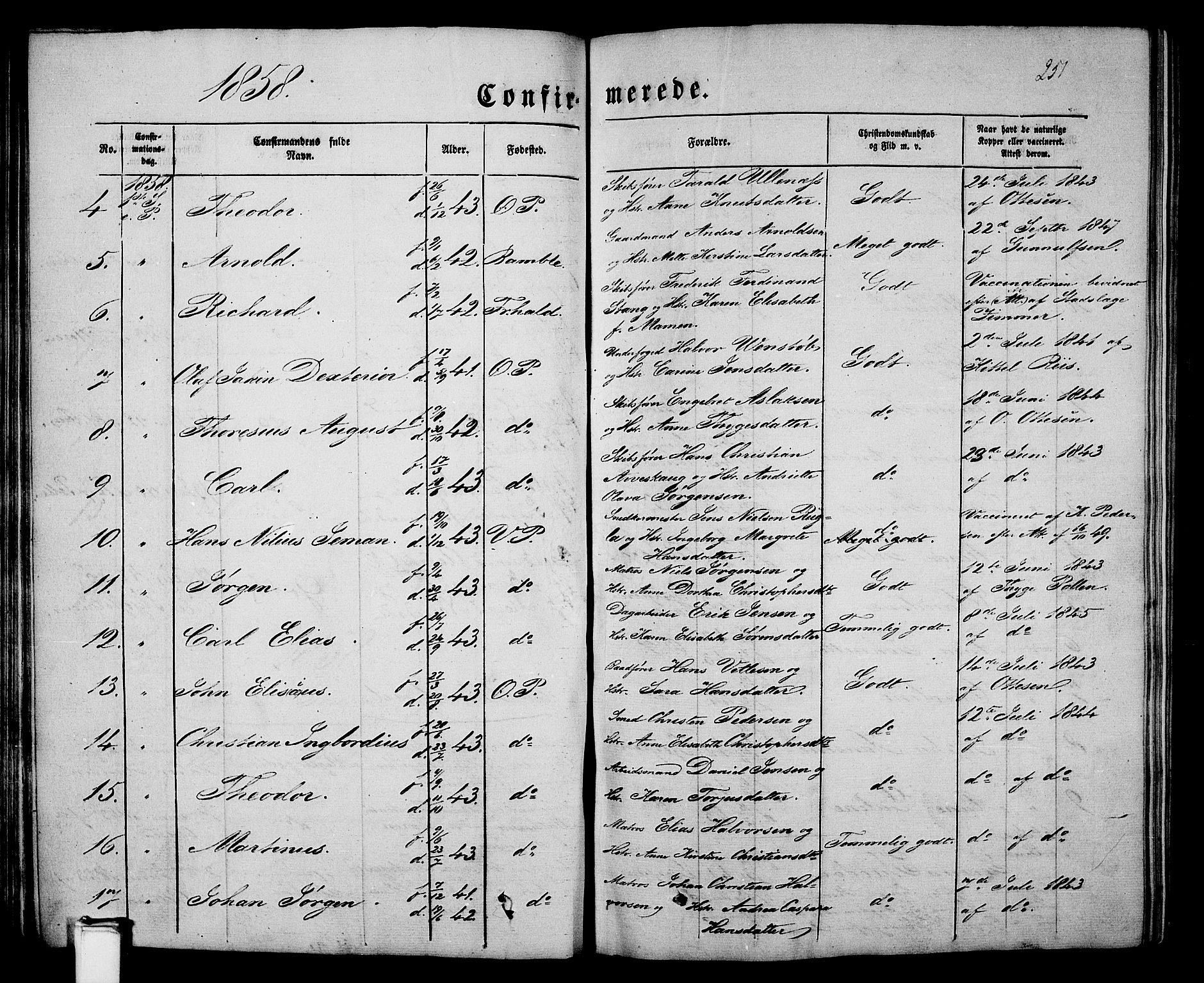Porsgrunn kirkebøker , SAKO/A-104/G/Gb/L0004: Parish register (copy) no. II 4, 1853-1882, p. 251