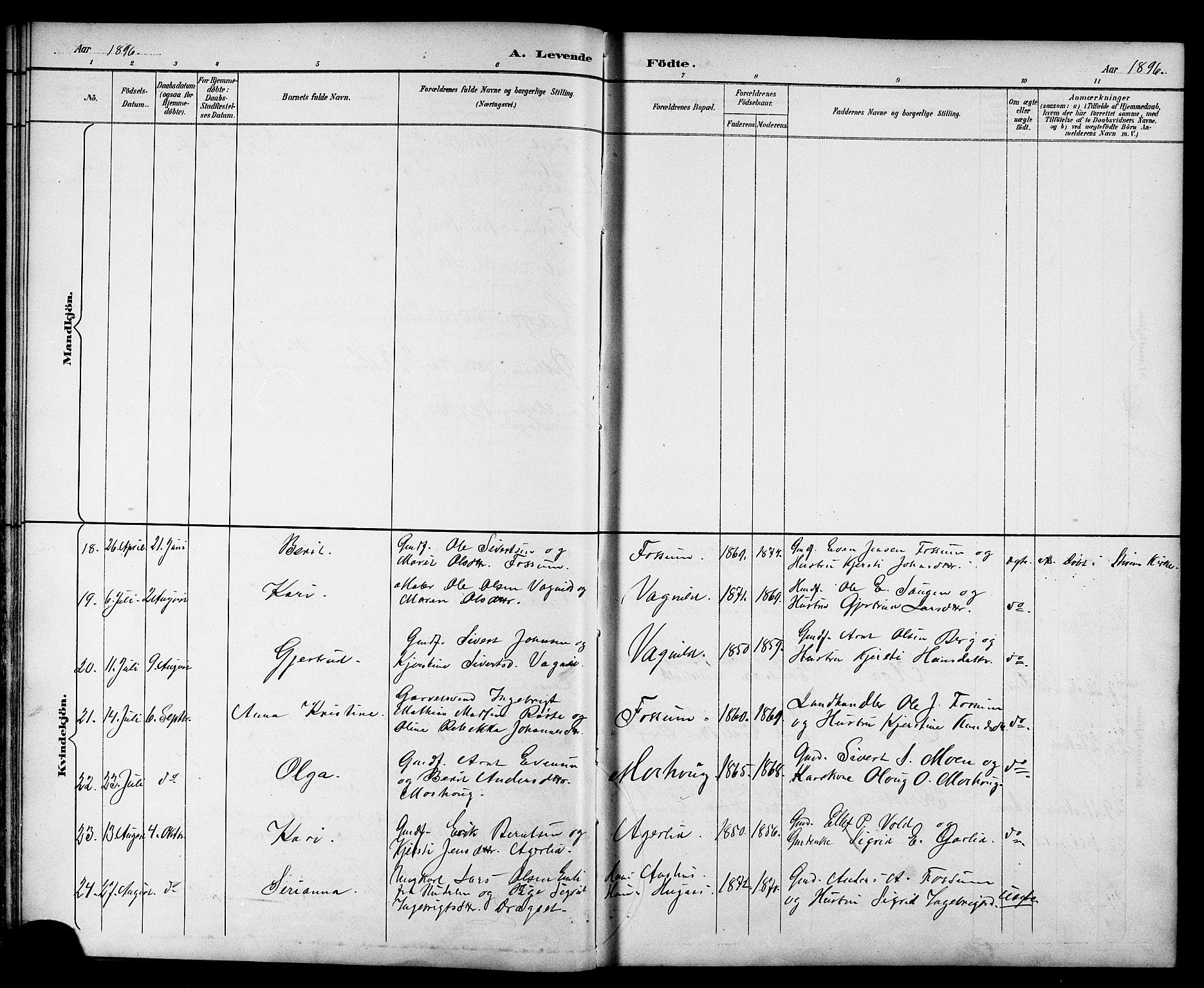 Ministerialprotokoller, klokkerbøker og fødselsregistre - Sør-Trøndelag, AV/SAT-A-1456/689/L1044: Parish register (copy) no. 689C03, 1893-1922