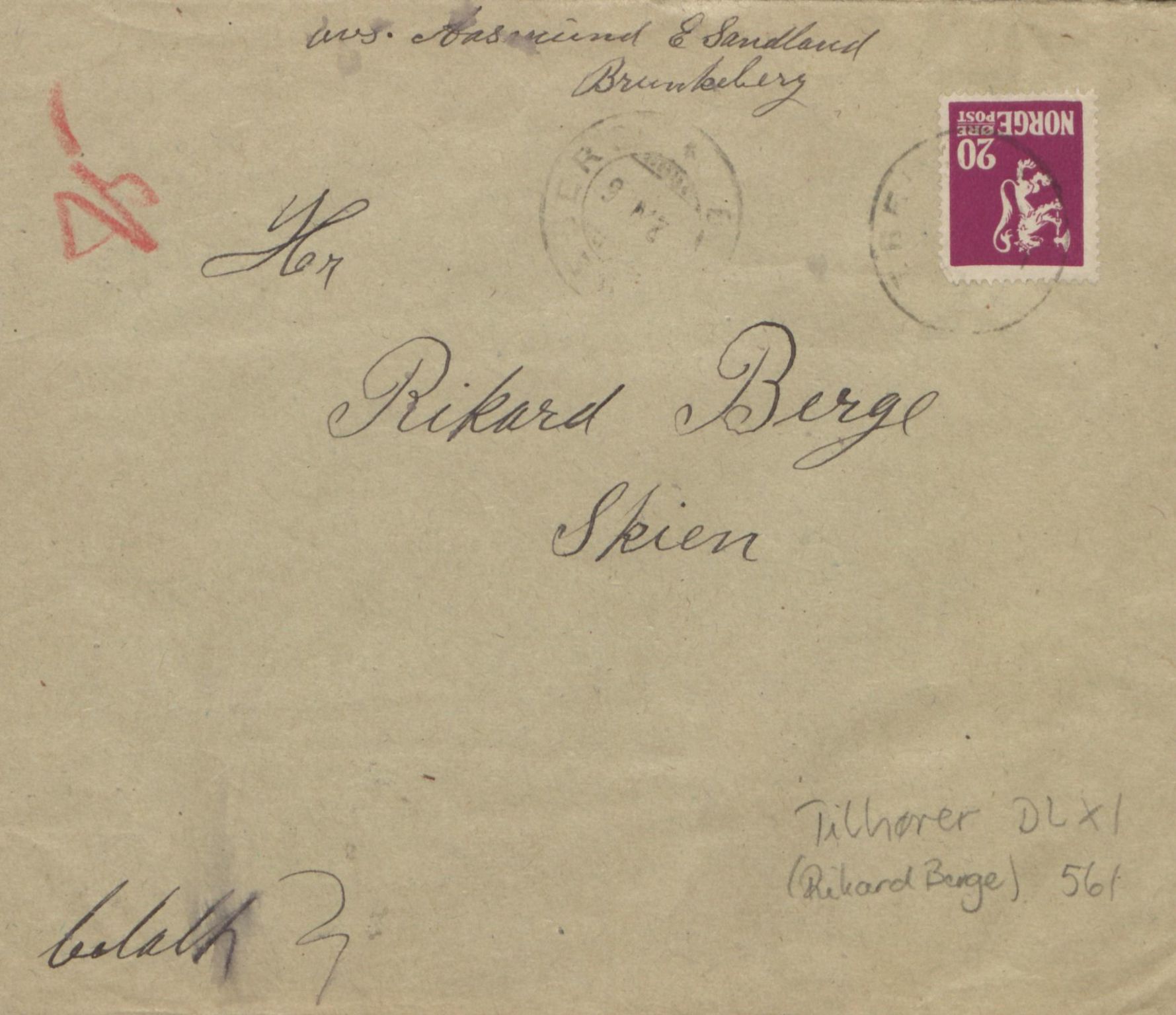 Rikard Berge, TEMU/TGM-A-1003/F/L0017/0011: 551-599 / 561 Ymse oppskriftar + brev til Berge, 1910-1950, p. 75