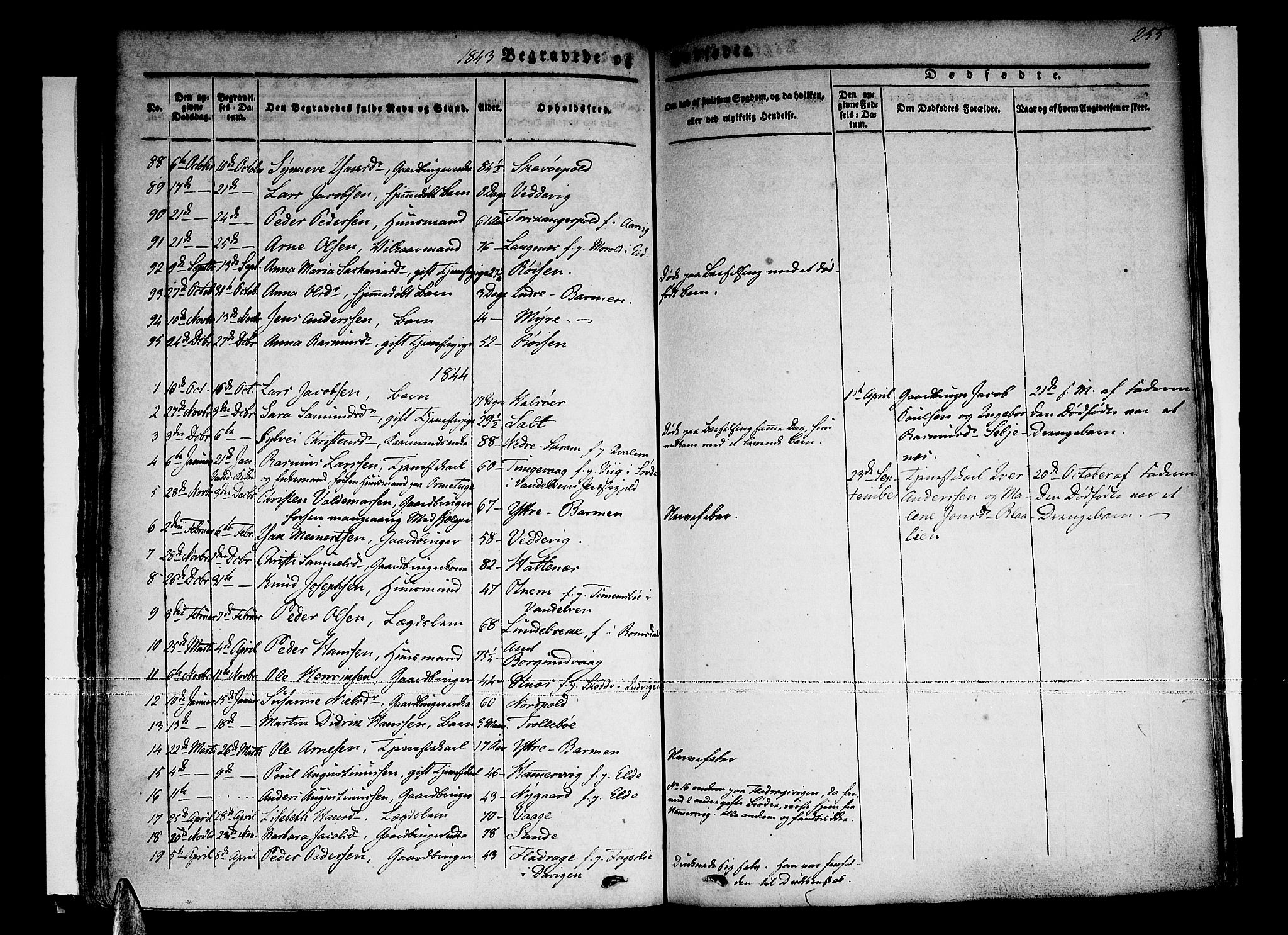 Selje sokneprestembete, SAB/A-99938/H/Ha/Haa/Haaa: Parish register (official) no. A 9, 1829-1844, p. 255